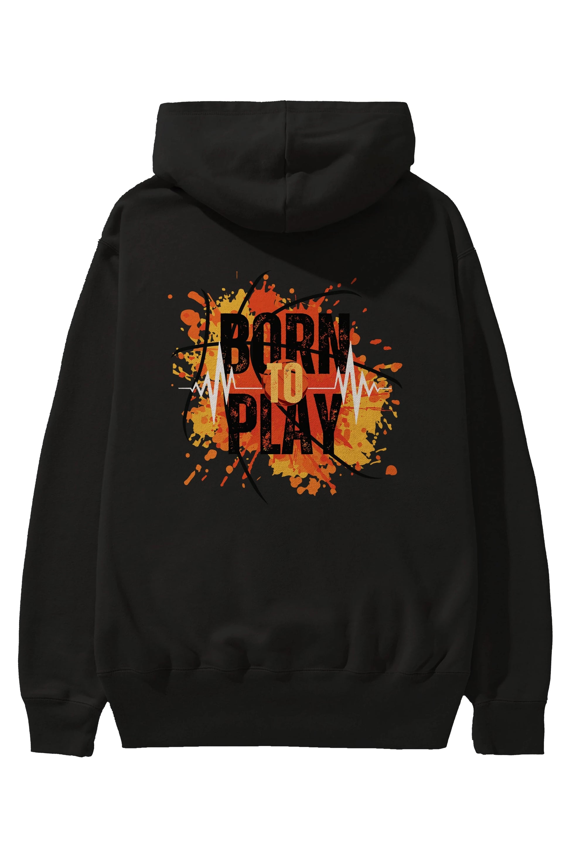 Born to Play Yazılı Arka Baskılı Oversize Hoodie Kapüşonlu Sweatshirt Erkek Kadın Unisex