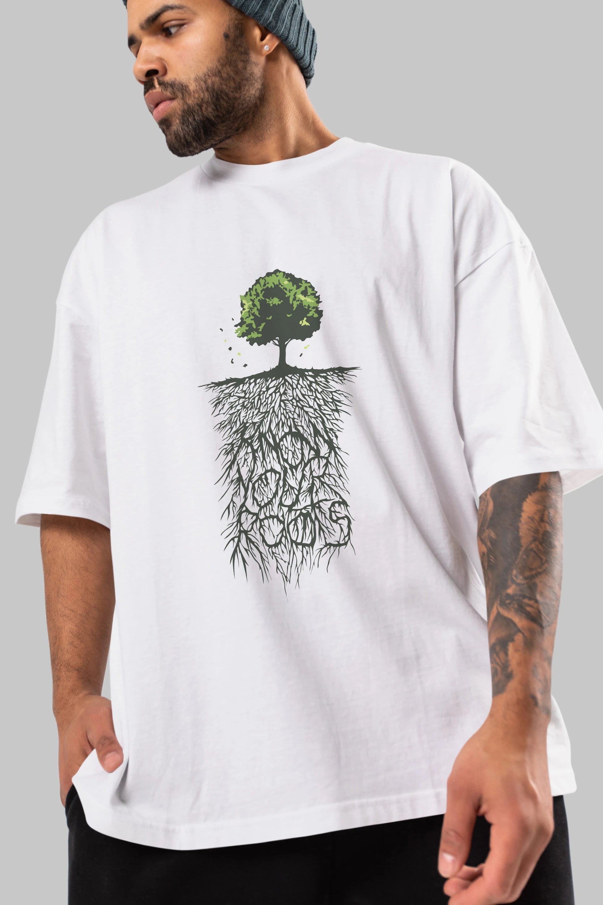 Know Your Roots Ön Baskılı Oversize t-shirt %100 pamuk Erkek Kadın Unisex