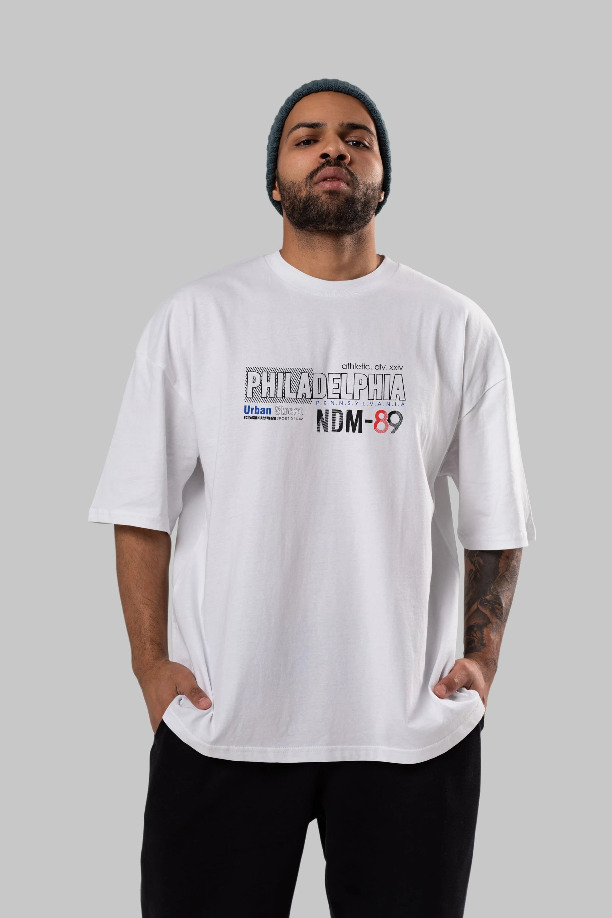 Philadelphia 89 Ön Baskılı Oversize t-shirt Erkek Kadın Unisex