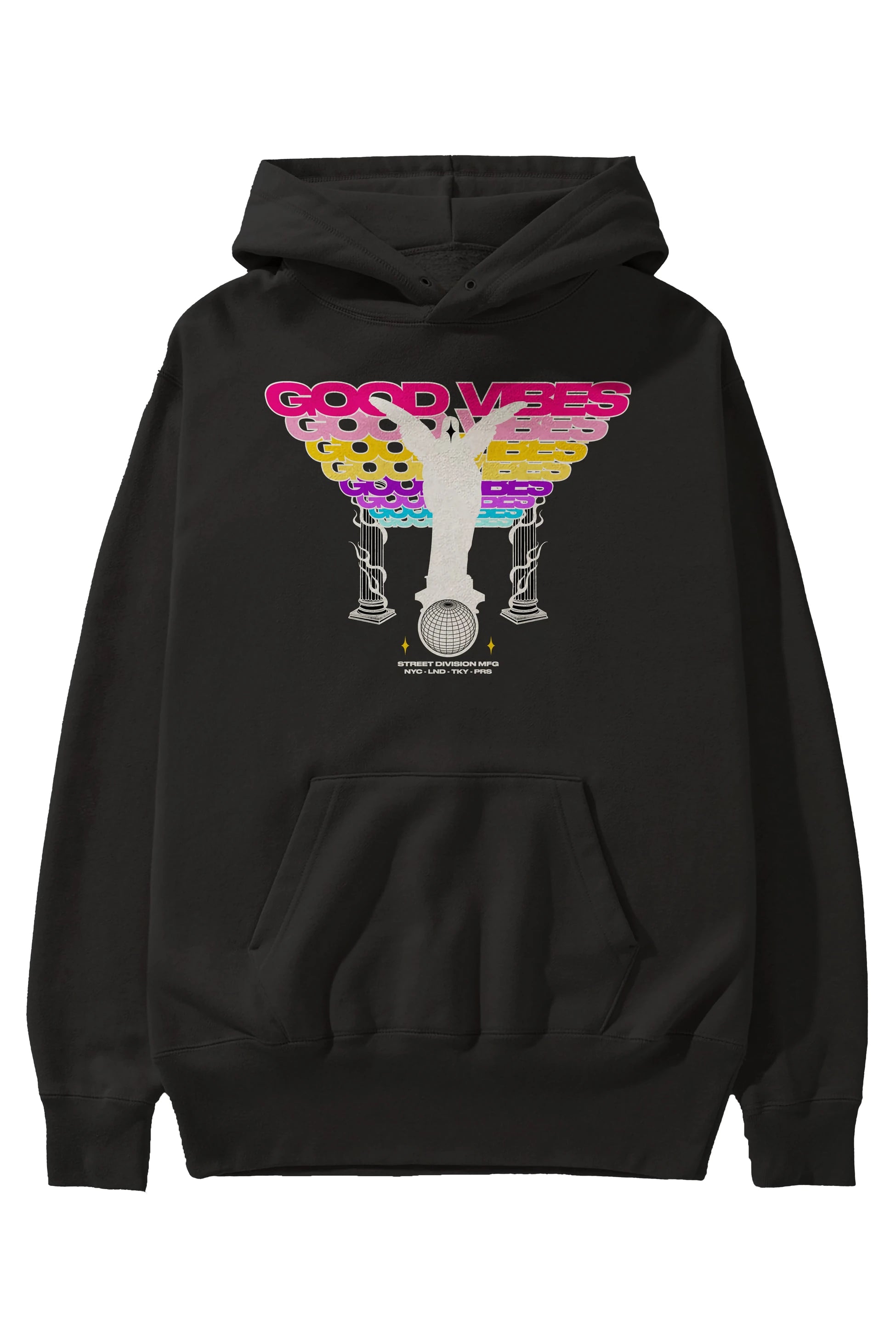 Good Vibes Ön Baskılı Hoodie Oversize Kapüşonlu Sweatshirt Erkek Kadın Unisex