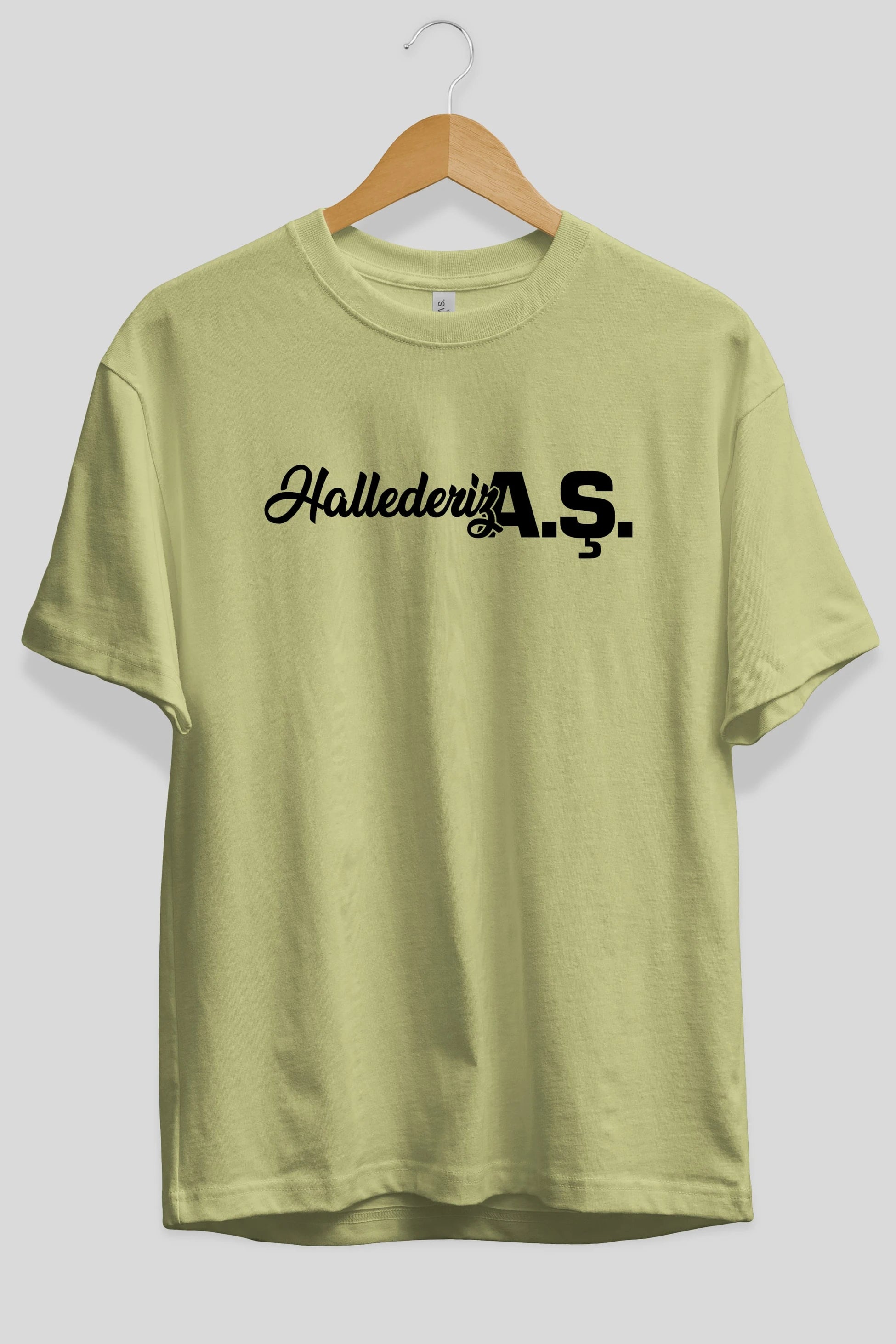 Hallederiz A.Ş Ön Baskılı Oversize t-shirt %100 pamuk Erkek Kadın Unisex