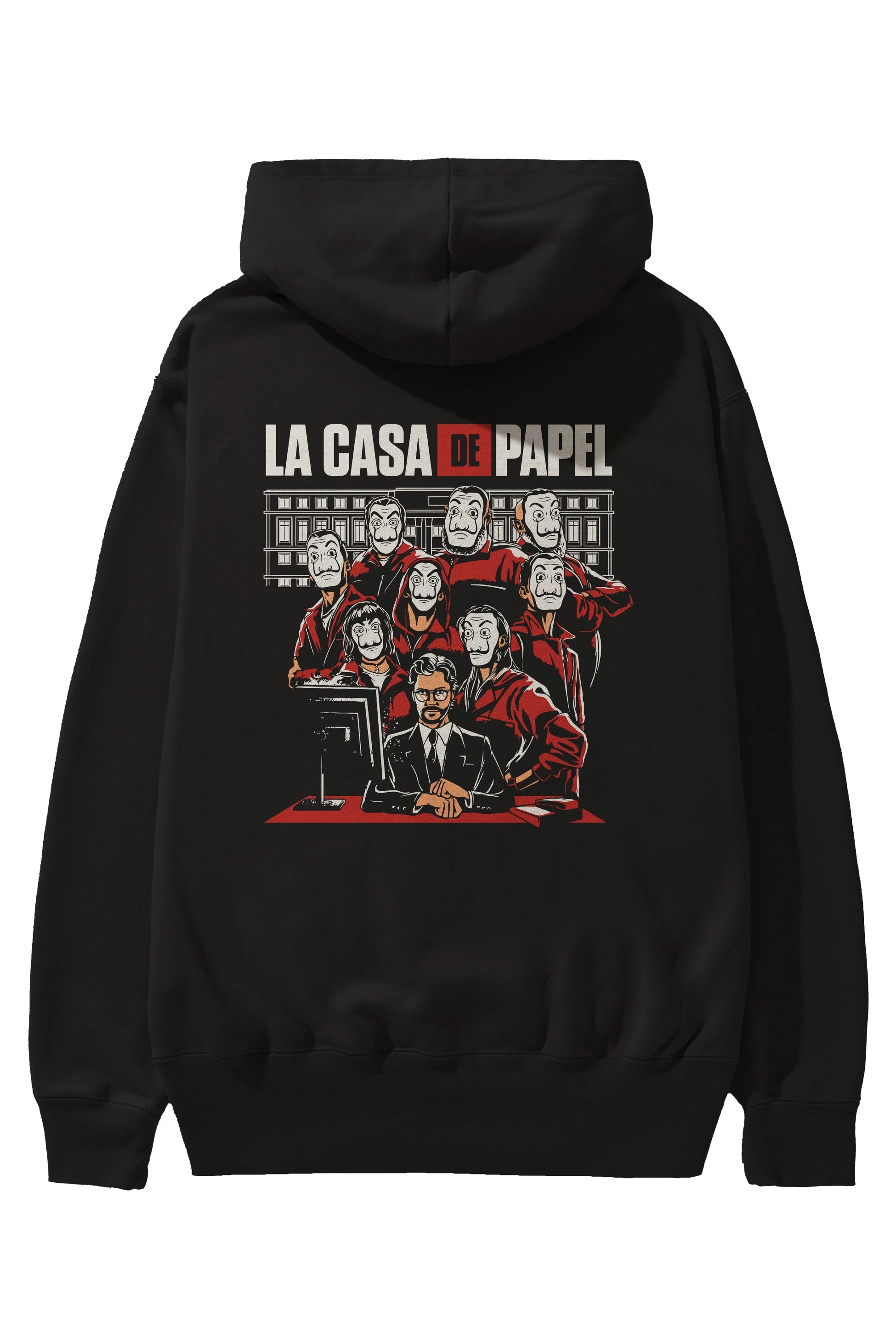 La Casa De Papel (5) Arka Baskılı Hoodie Oversize Kapüşonlu Sweatshirt Erkek Kadın Unisex