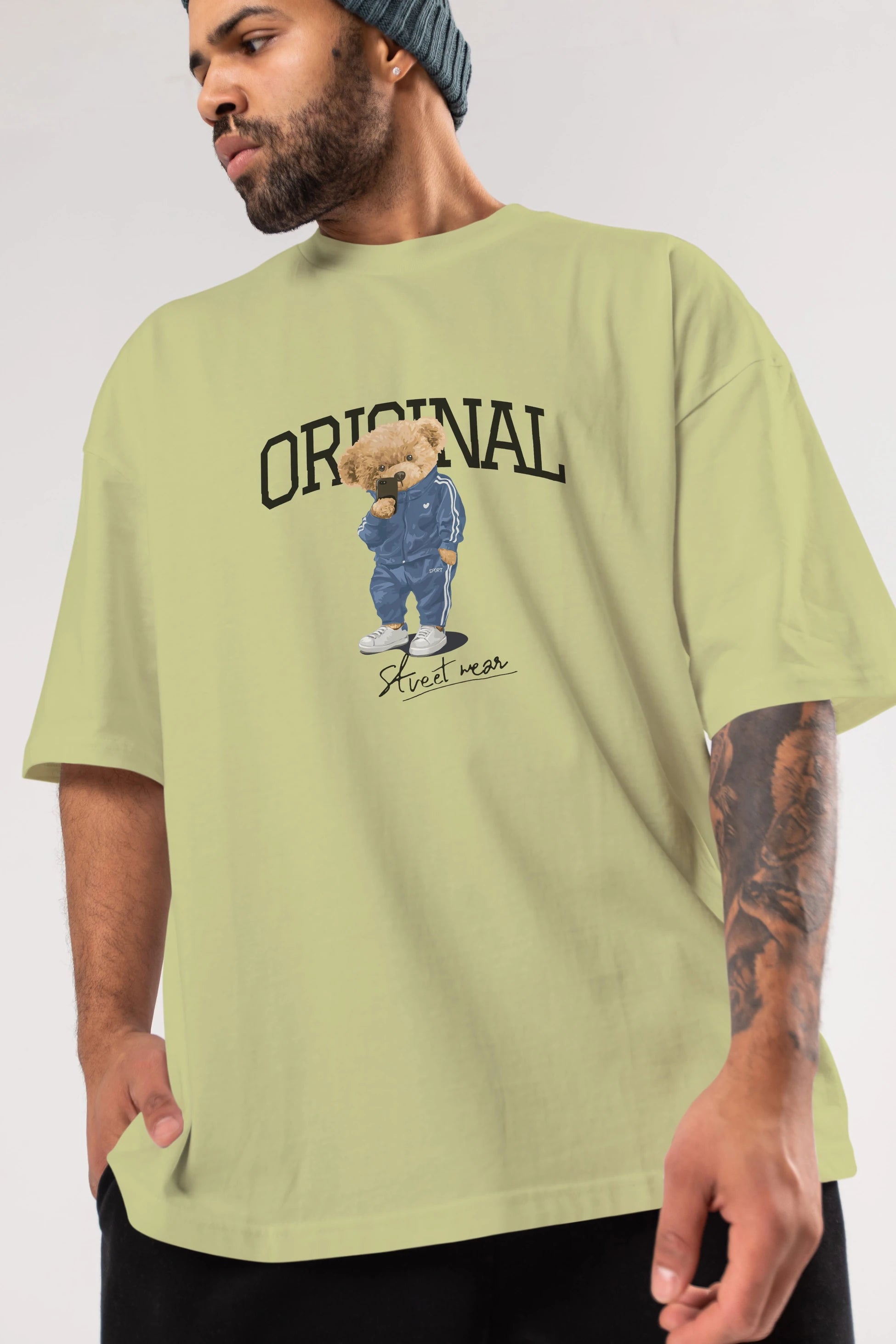 Teddy Bear Original Ön Baskılı Oversize t-shirt Erkek Kadın Unisex %100 Pamuk