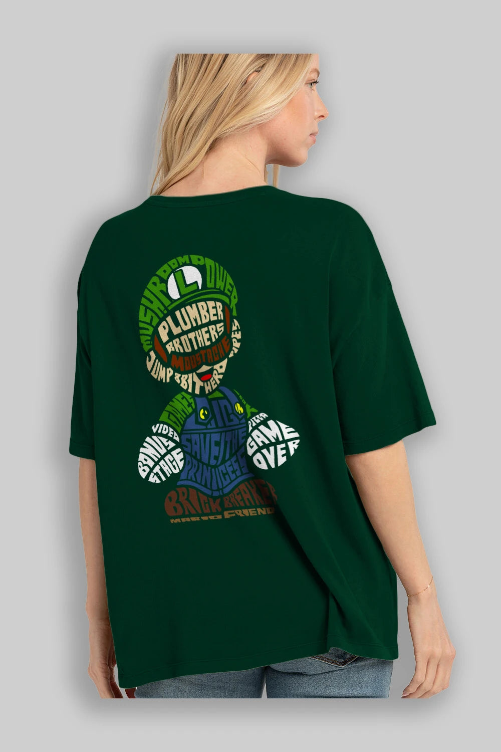 Plumber Brothers Arka Baskılı Oversize t-shirt %100 pamuk Erkek Kadın Unisex