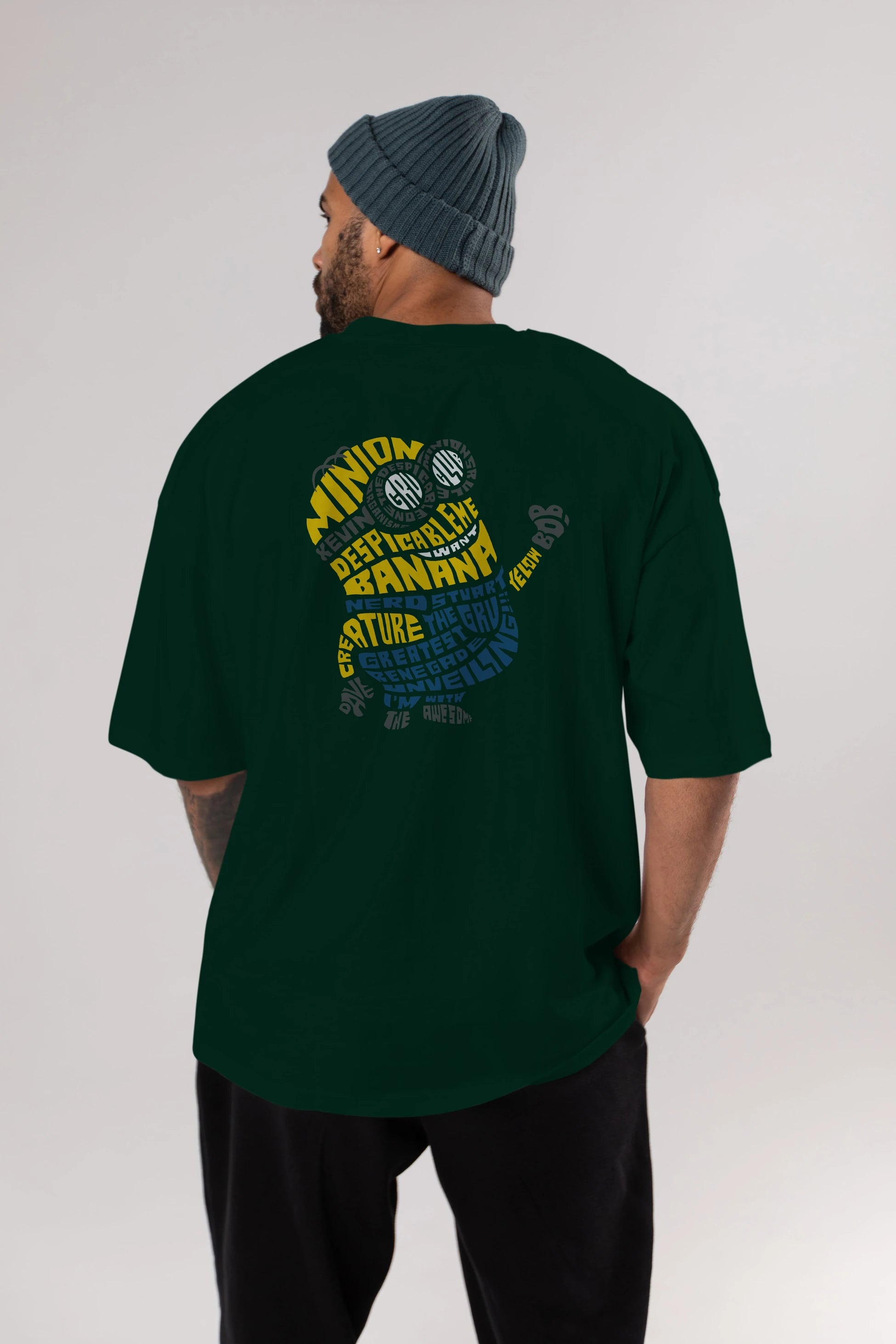 Minion Arka Baskılı Oversize t-shirt %100 pamuk Erkek Kadın Unisex