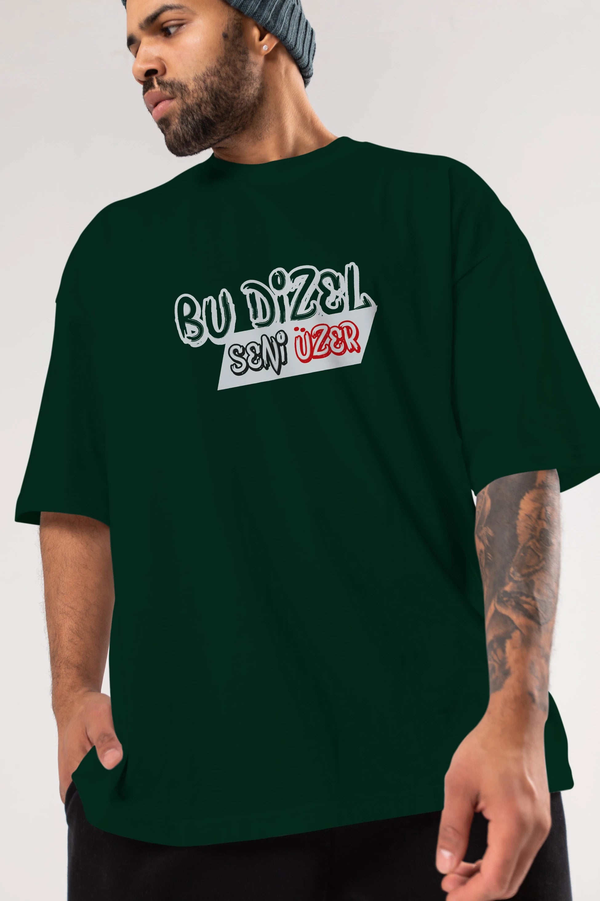 Bu Dizel Seni Üzer Ön Baskılı Oversize t-shirt %100 pamuk Erkek Kadın Unisex