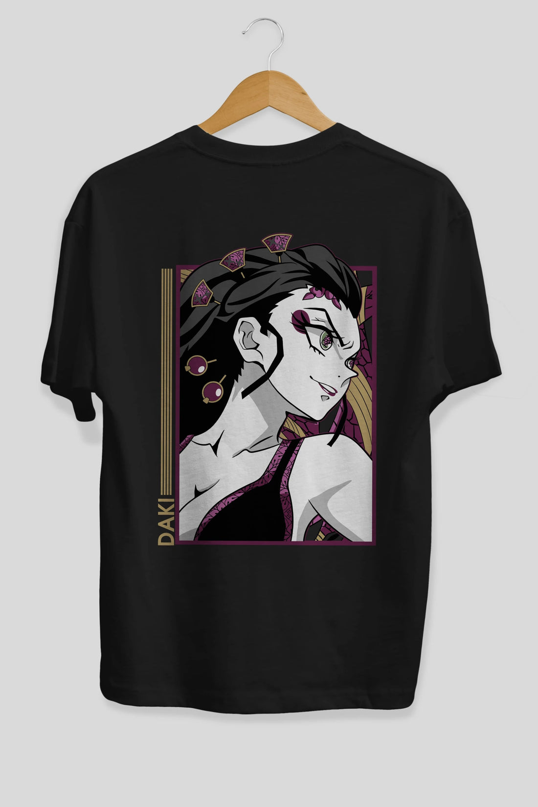 Daki DEMION SLAYER Anime Arka Baskılı Oversize t-shirt Erkek Kadın Unisex