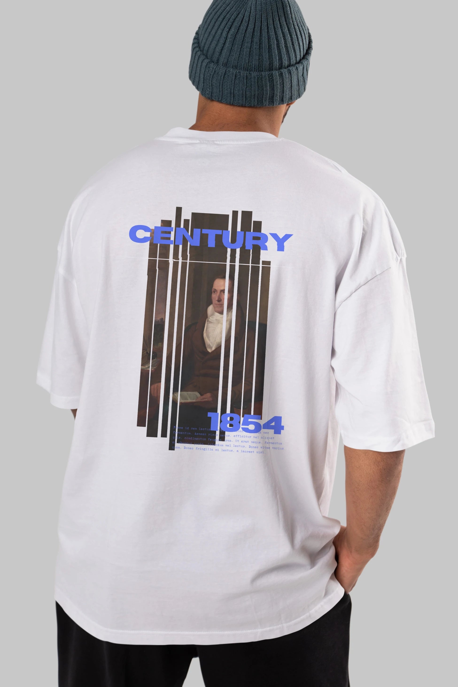 Century 1854 Yazılı Arka Baskılı Oversize t-shirt Erkek Kadın Unisex