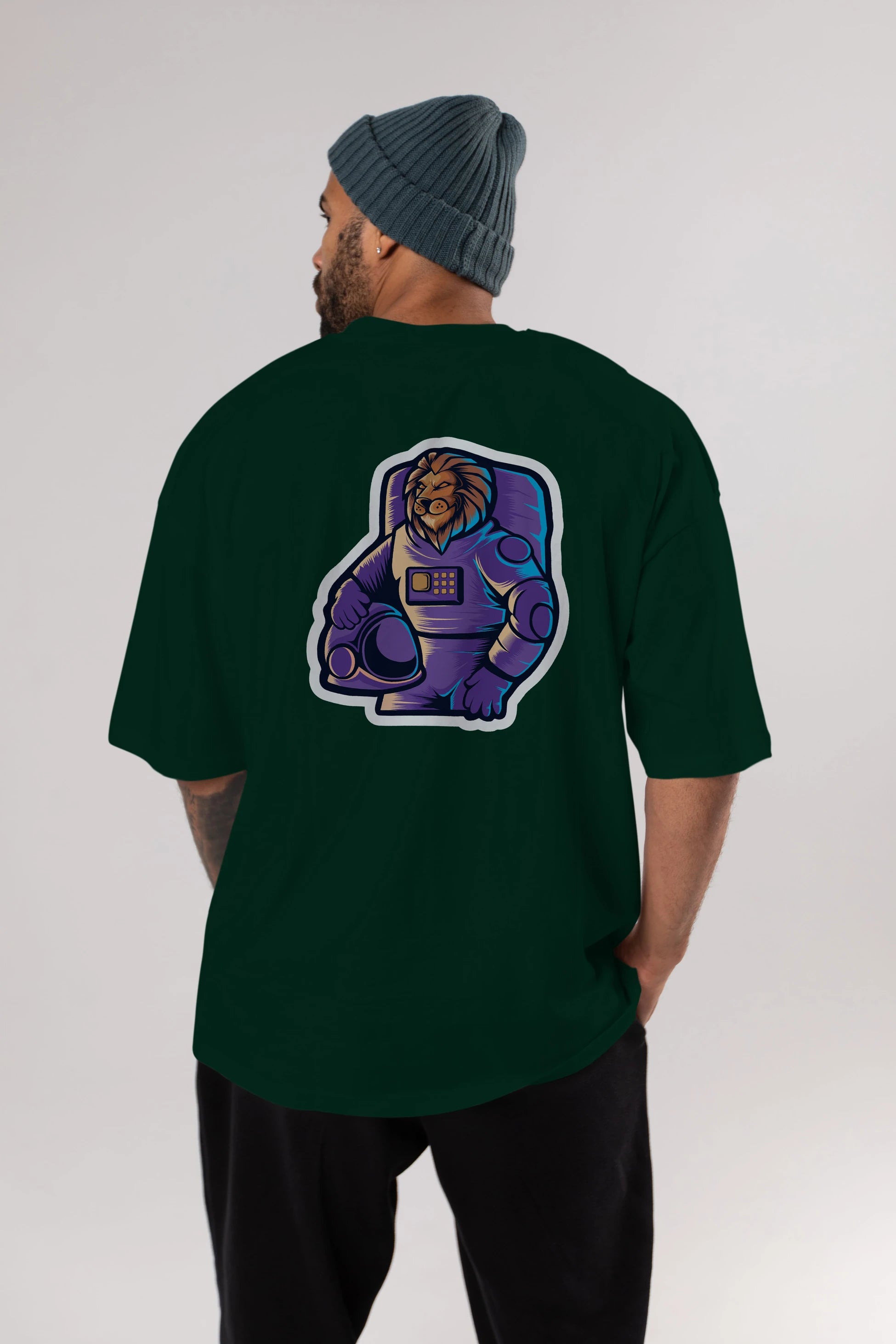Astroking Sticker Arka Baskılı Oversize t-shirt Erkek Kadın Unisex