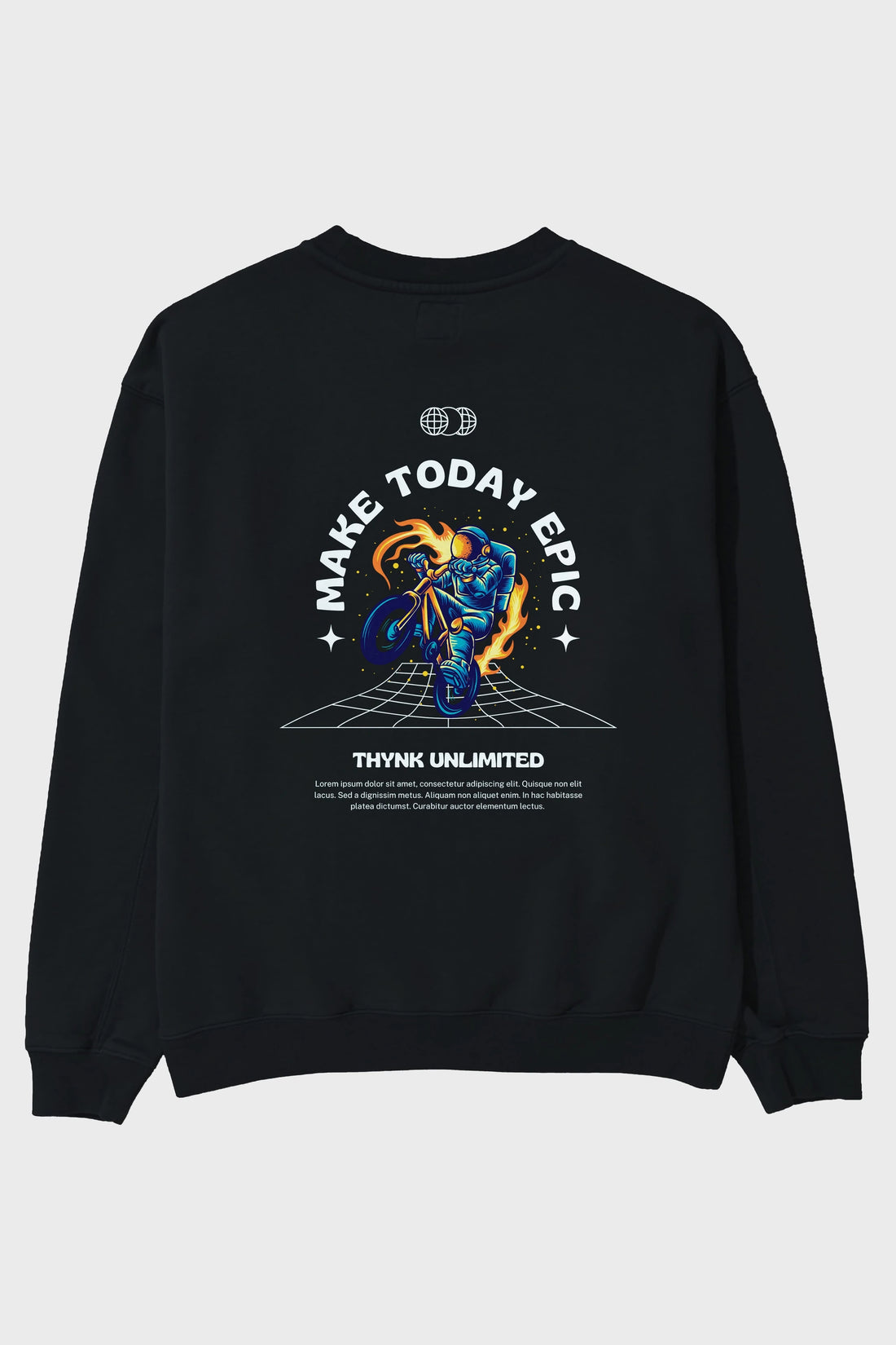 Make Today Epic Arka Baskılı Oversize Sweatshirt Erkek Kadın Unisex
