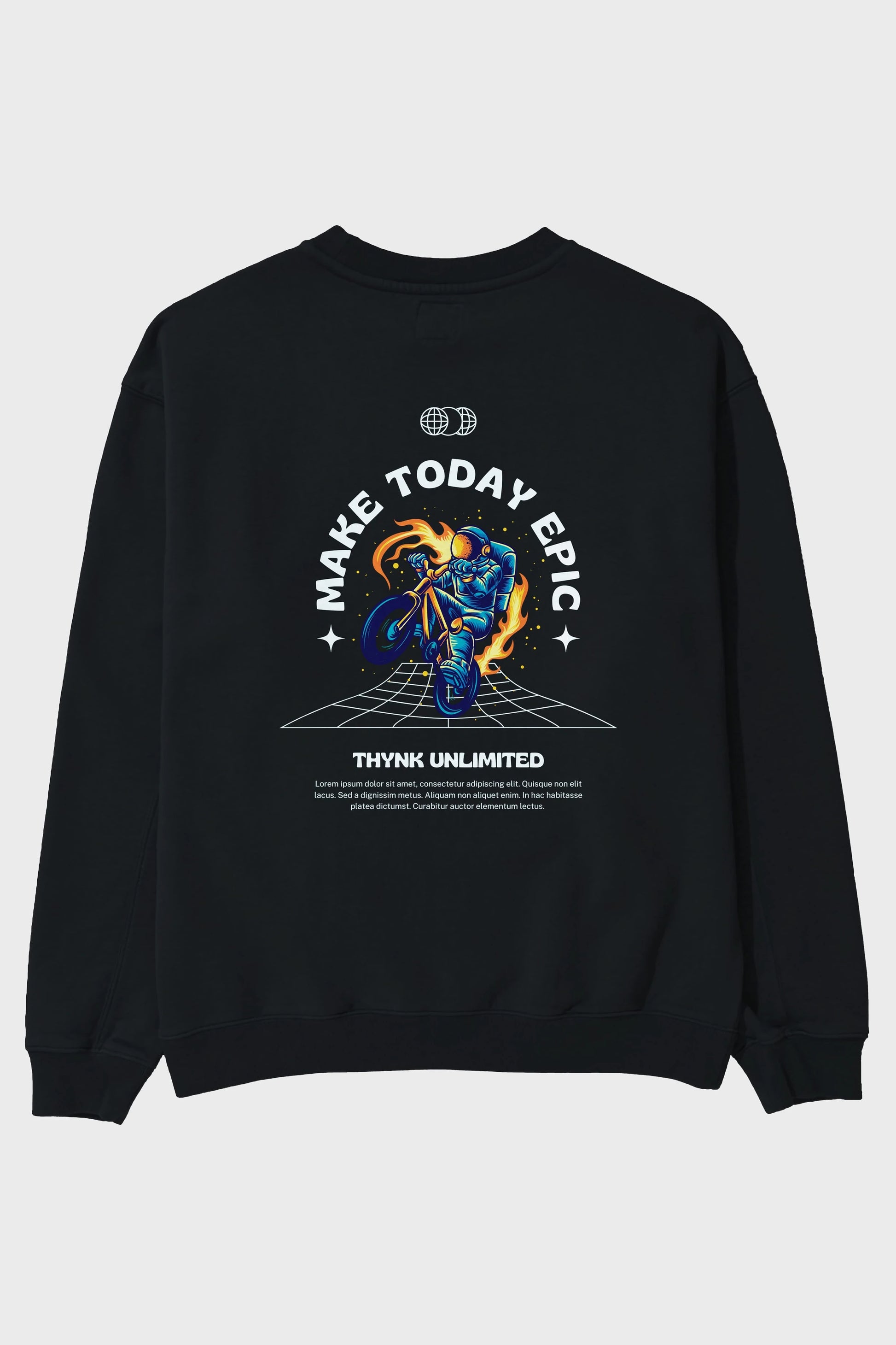 Make Today Epic Arka Baskılı Oversize Sweatshirt Erkek Kadın Unisex