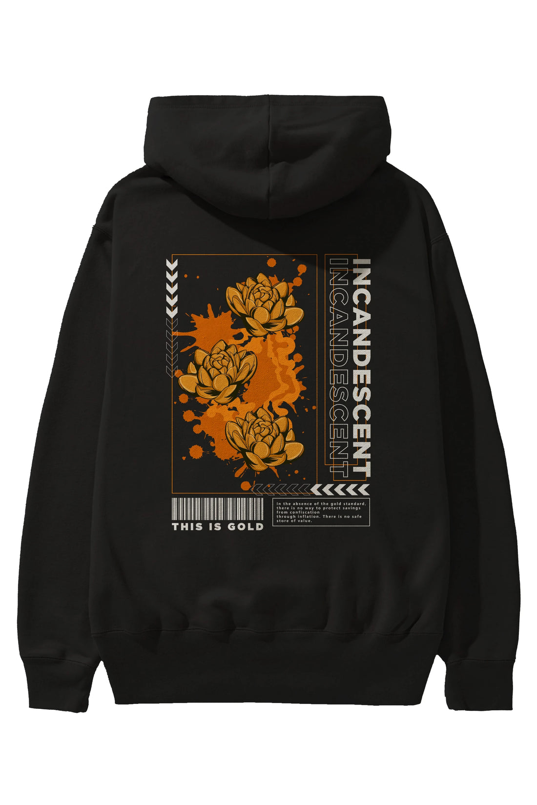 Incandescent Arka Baskılı Hoodie Oversize Kapüşonlu Sweatshirt Erkek Kadın Unisex