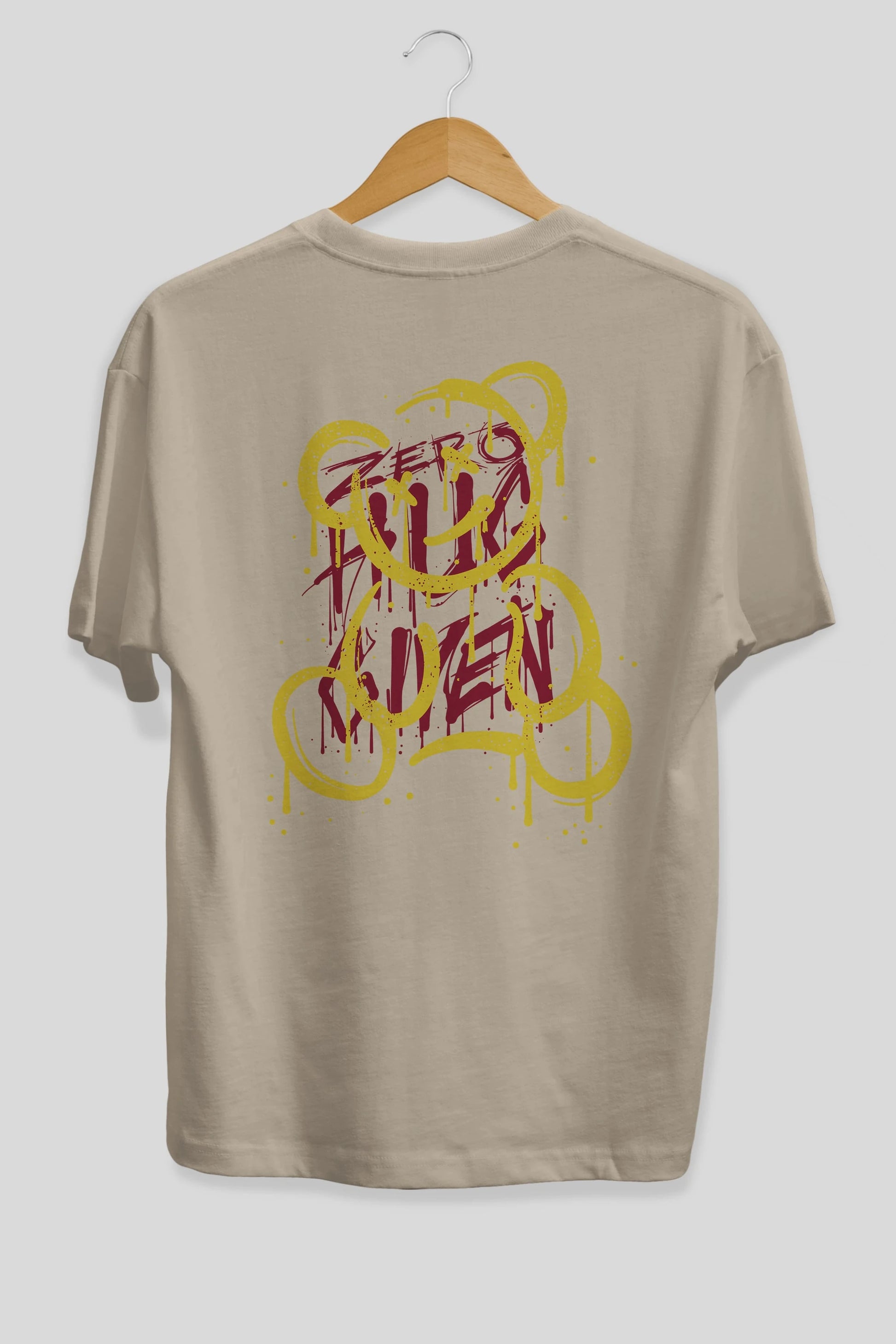 Zero Hug Bear Arka Baskılı Oversize t-shirt Erkek Kadın Unisex