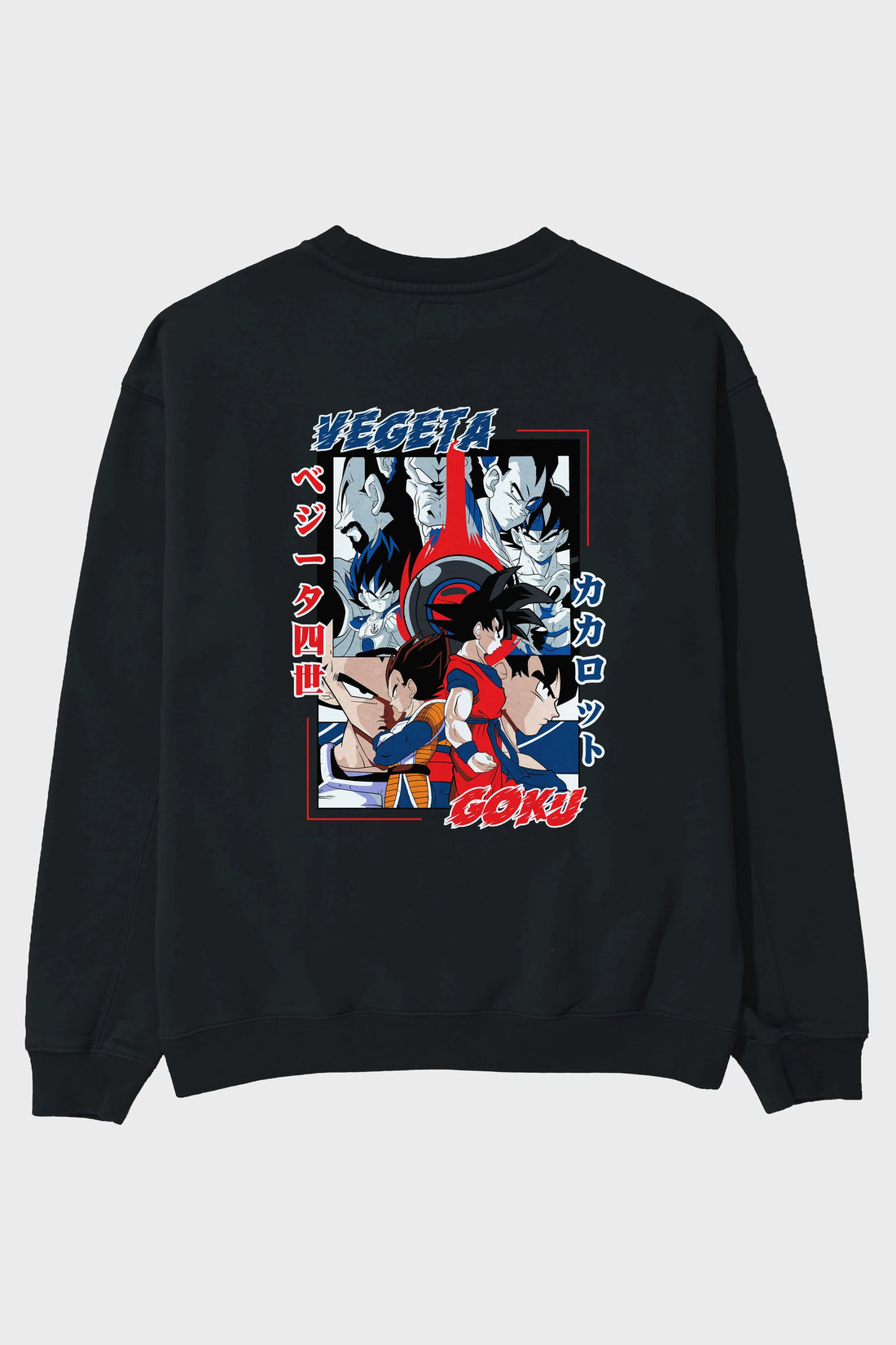 VEGETA VS GOKU Anime Arka Baskılı Oversize Sweatshirt Erkek Kadın Unisex