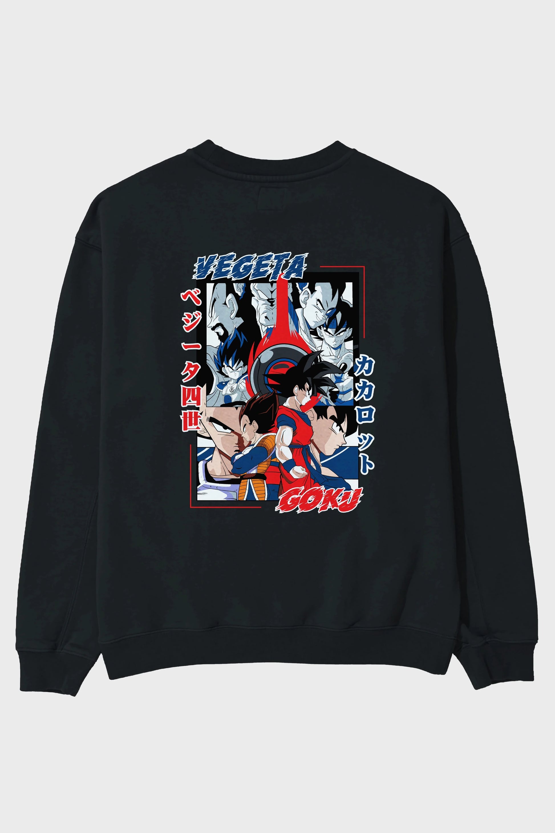VEGETA VS GOKU Anime Arka Baskılı Oversize Sweatshirt Erkek Kadın Unisex