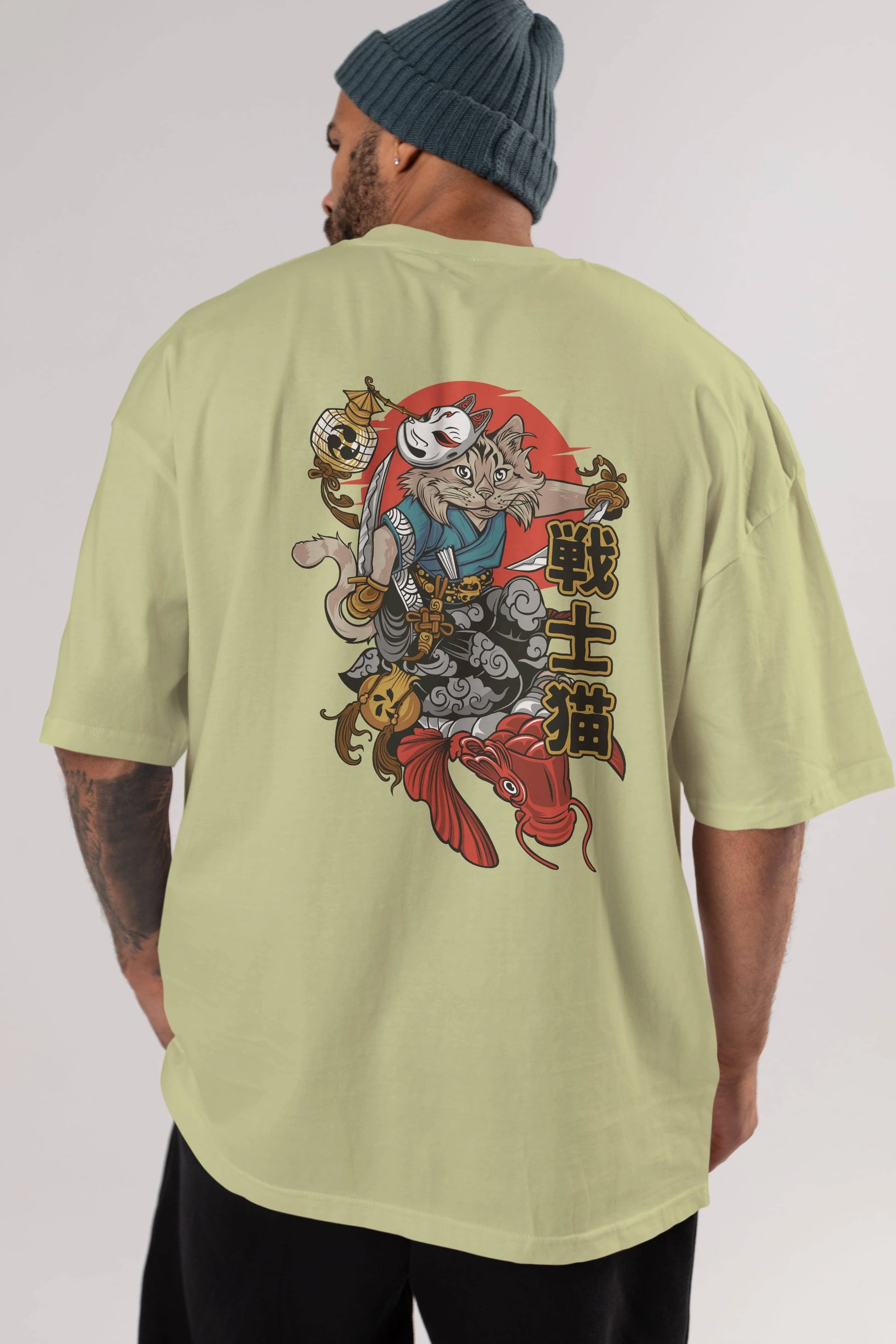 TRIBAL (2) Anime Arka Baskılı Oversize t-shirt Erkek Kadın Unisex