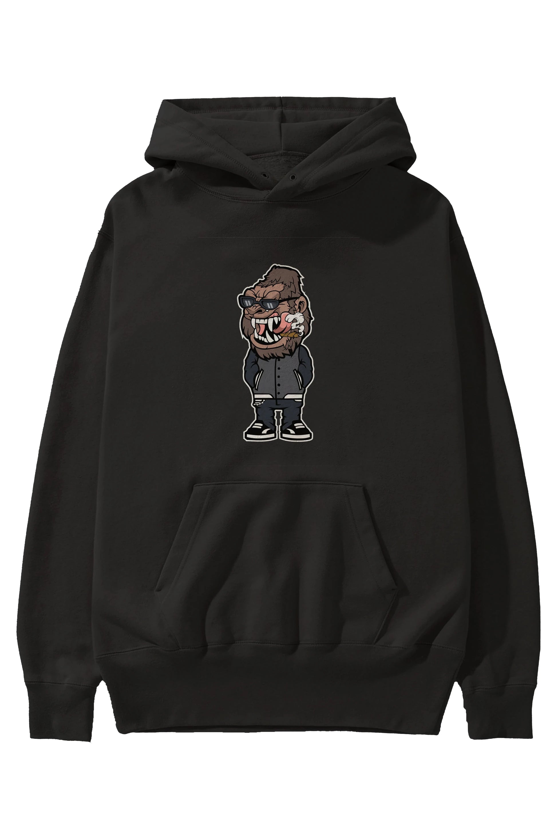 Gorilla Street Style Ön Baskılı Hoodie Oversize Kapüşonlu Sweatshirt Erkek Kadın Unisex