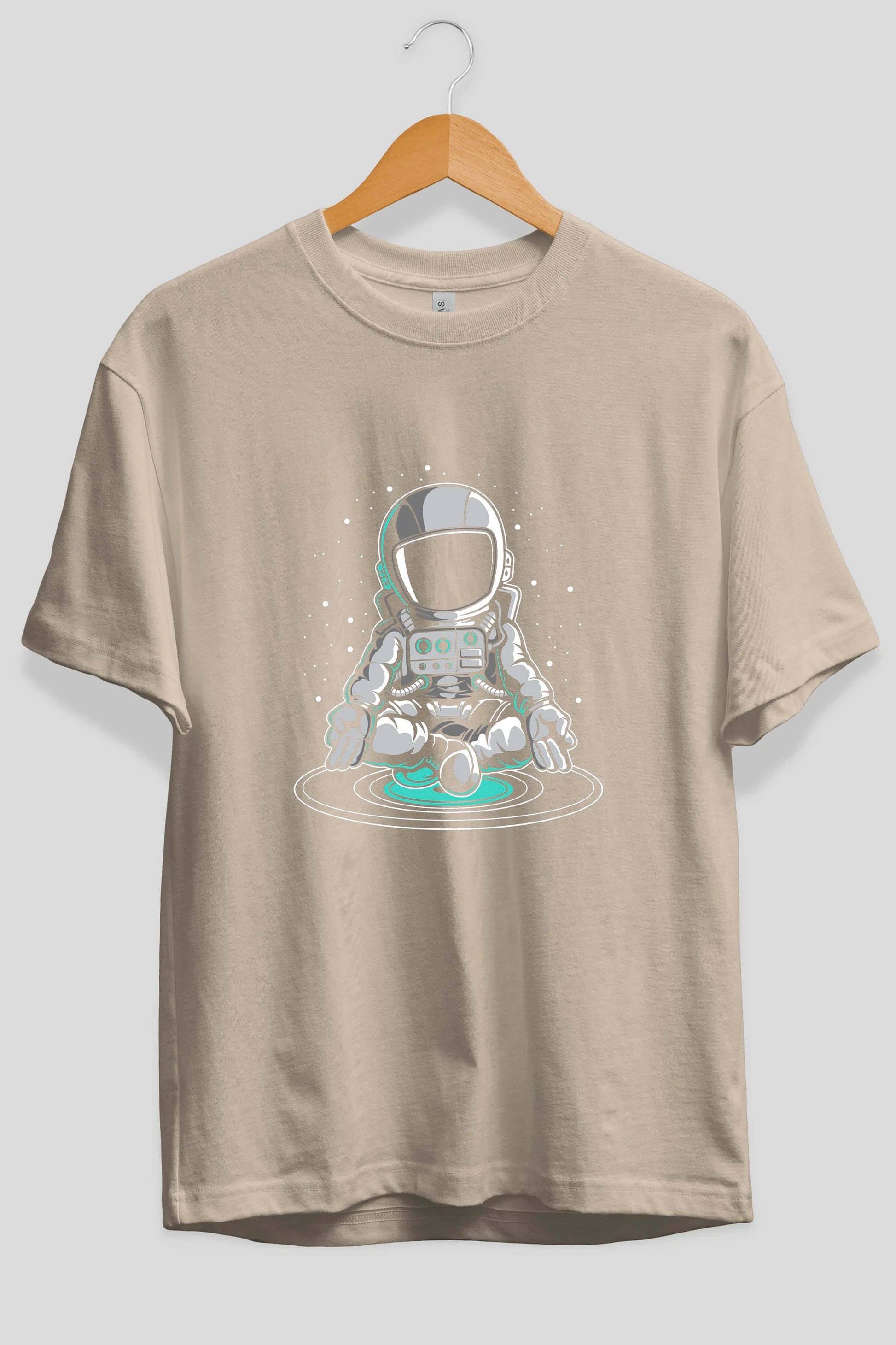 Astronaut Meditation Ön Baskılı Oversize t-shirt Erkek Kadın Unisex