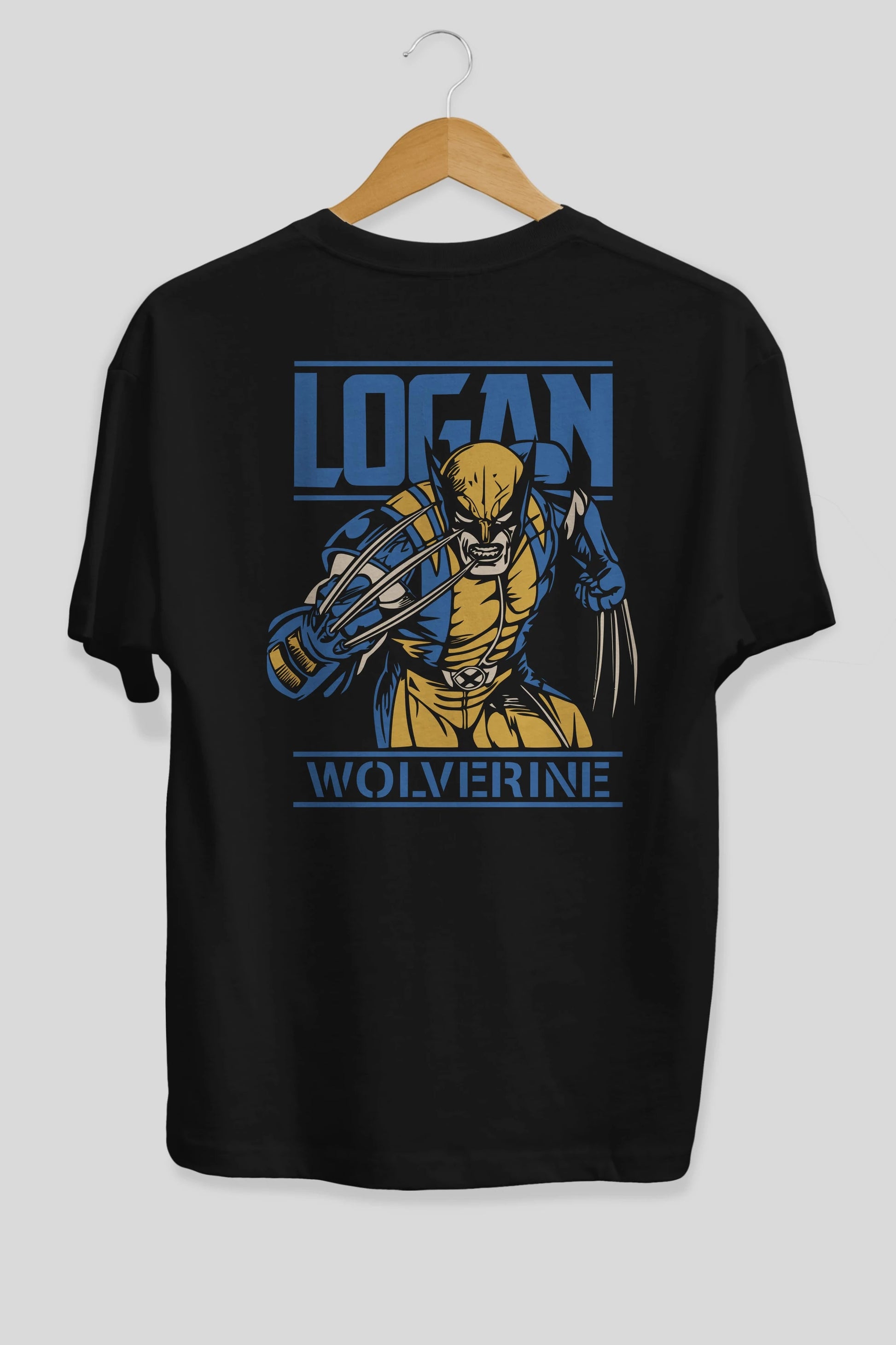Wolverine Logan Arka Baskılı Oversize t-shirt Erkek Kadın Unisex %100 Pamuk Bisiklet Yaka tişort