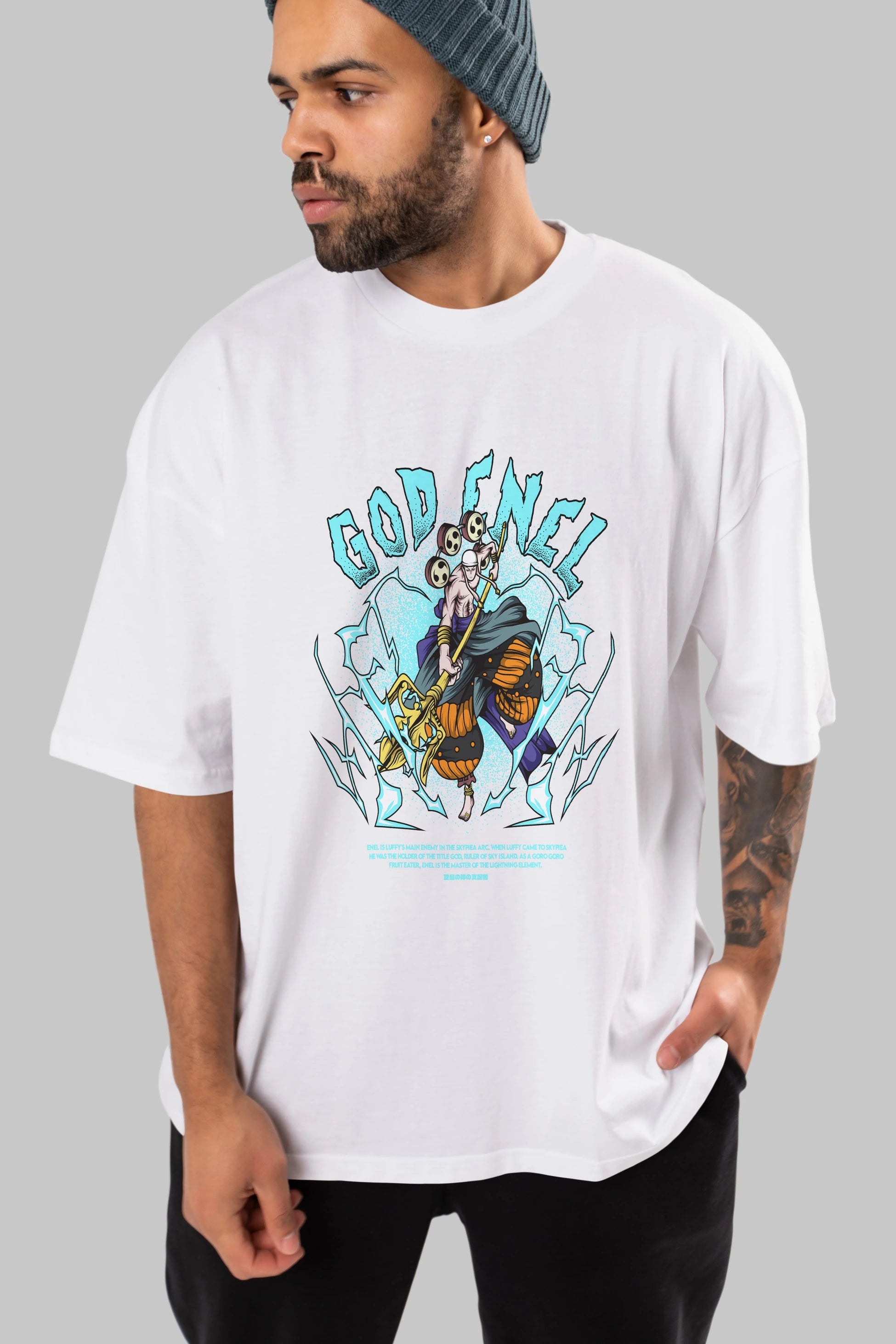 Eneru Anime Ön Baskılı Oversize t-shirt %100 pamuk Erkek Kadın Unisex