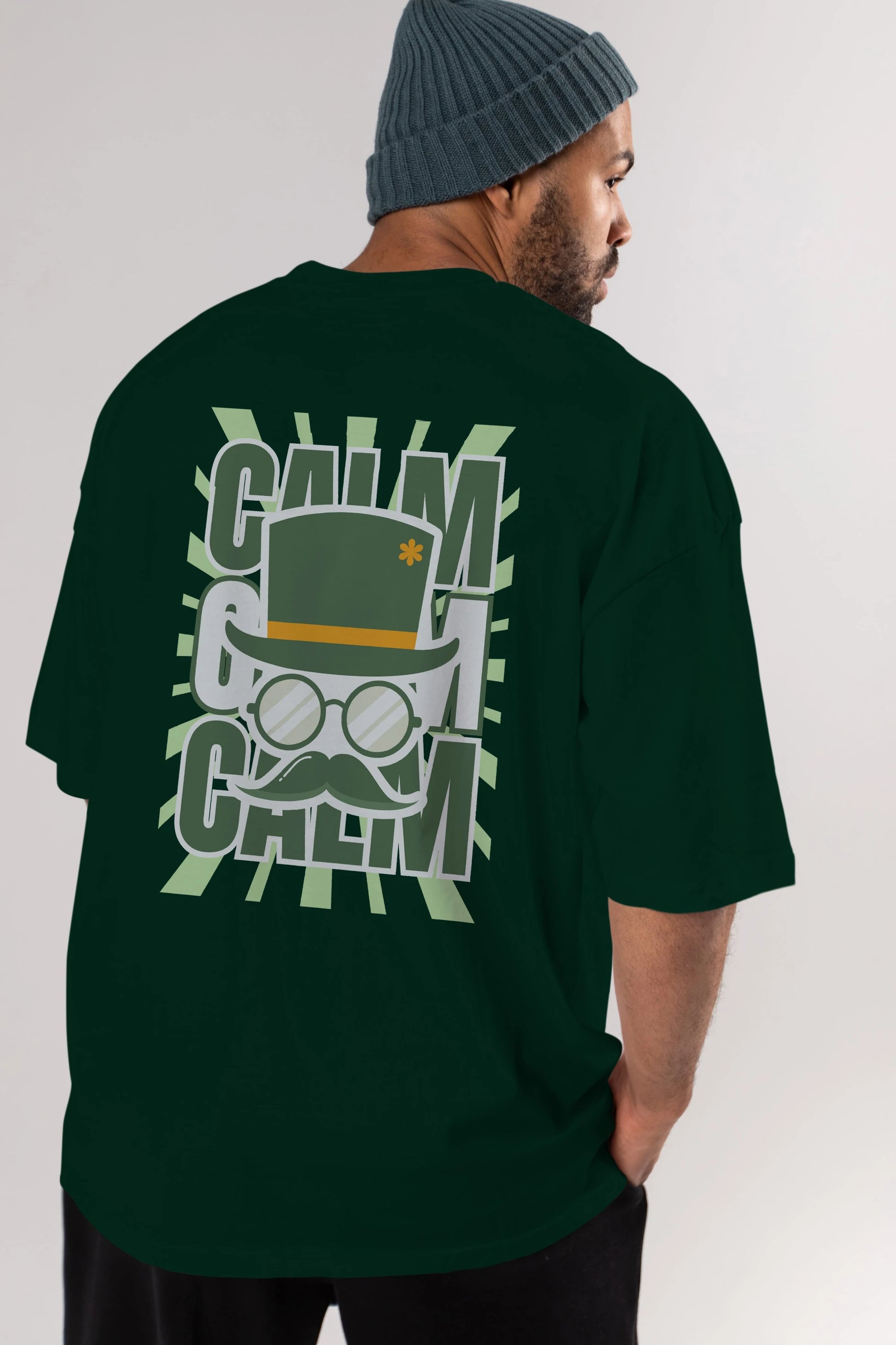 Calm Yazılı Arka Baskılı Oversize t-shirt Erkek Kadın Unisex
