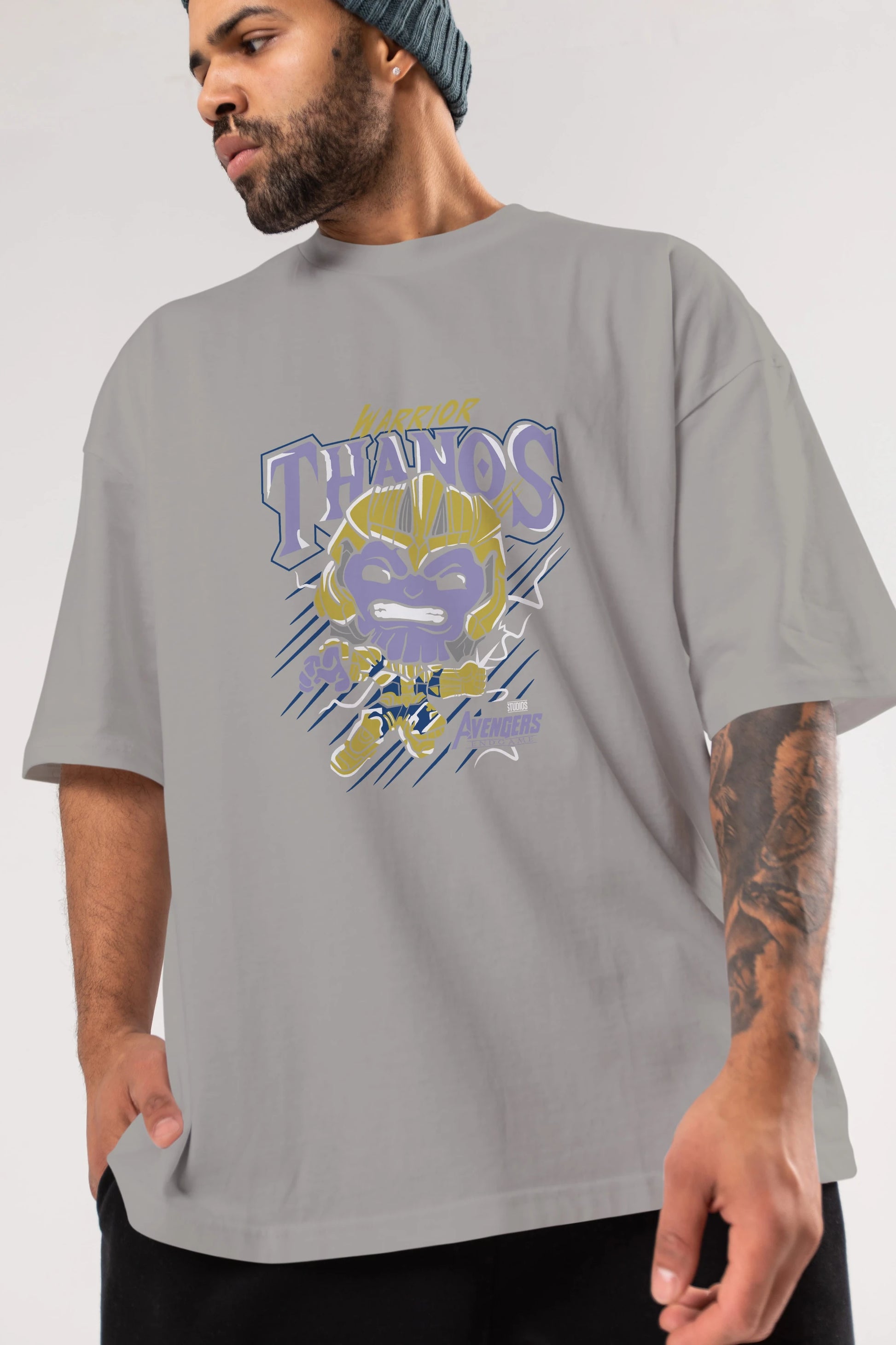 Thanos (2) Ön Baskılı Oversize t-shirt Erkek Kadın Unisex %100 Pamuk Bisiklet Yaka tişort
