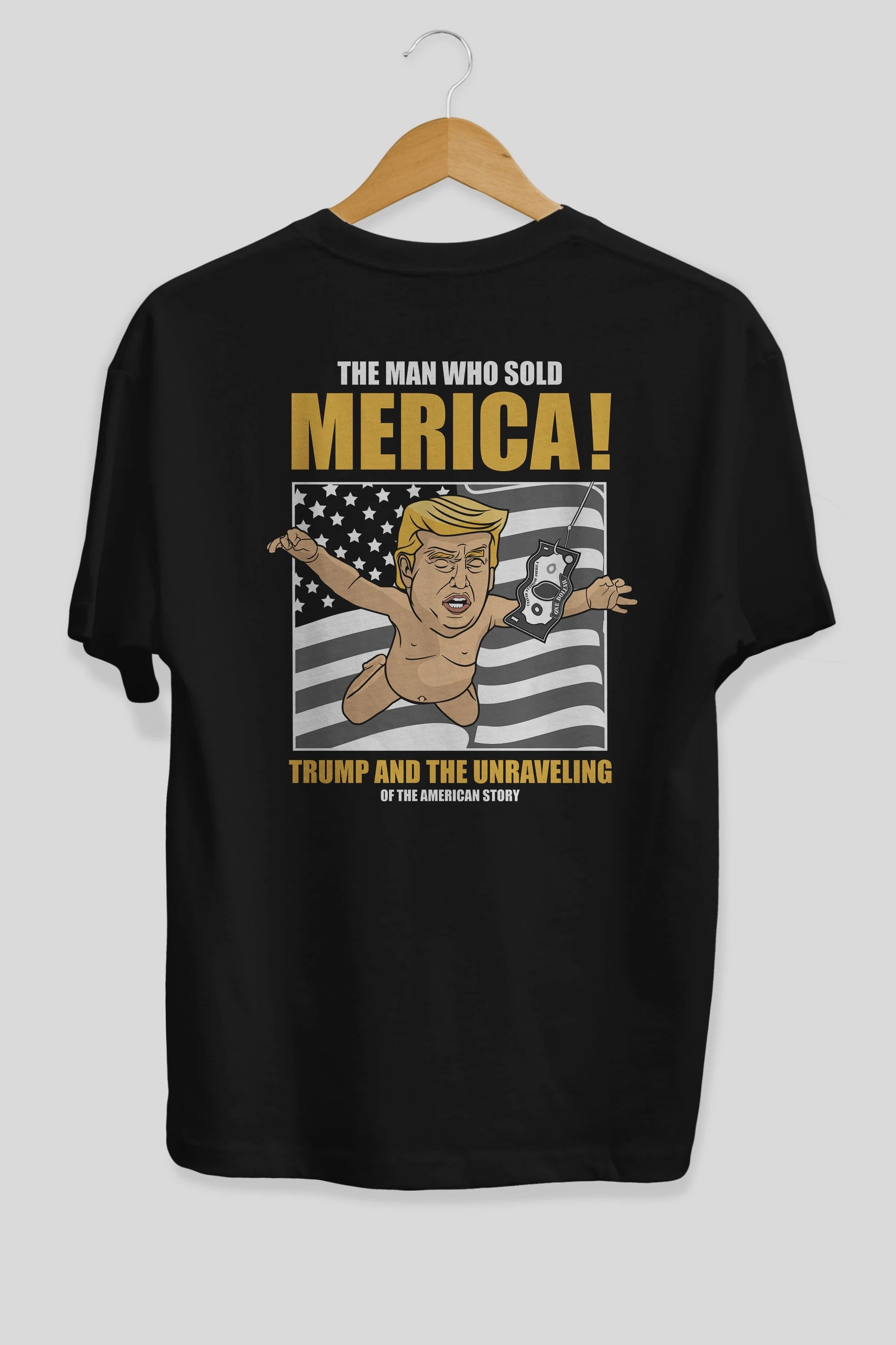 Trump Nirvana Arka Baskılı Oversize t-shirt Erkek Kadın Unisex %100 Pamuk tişort