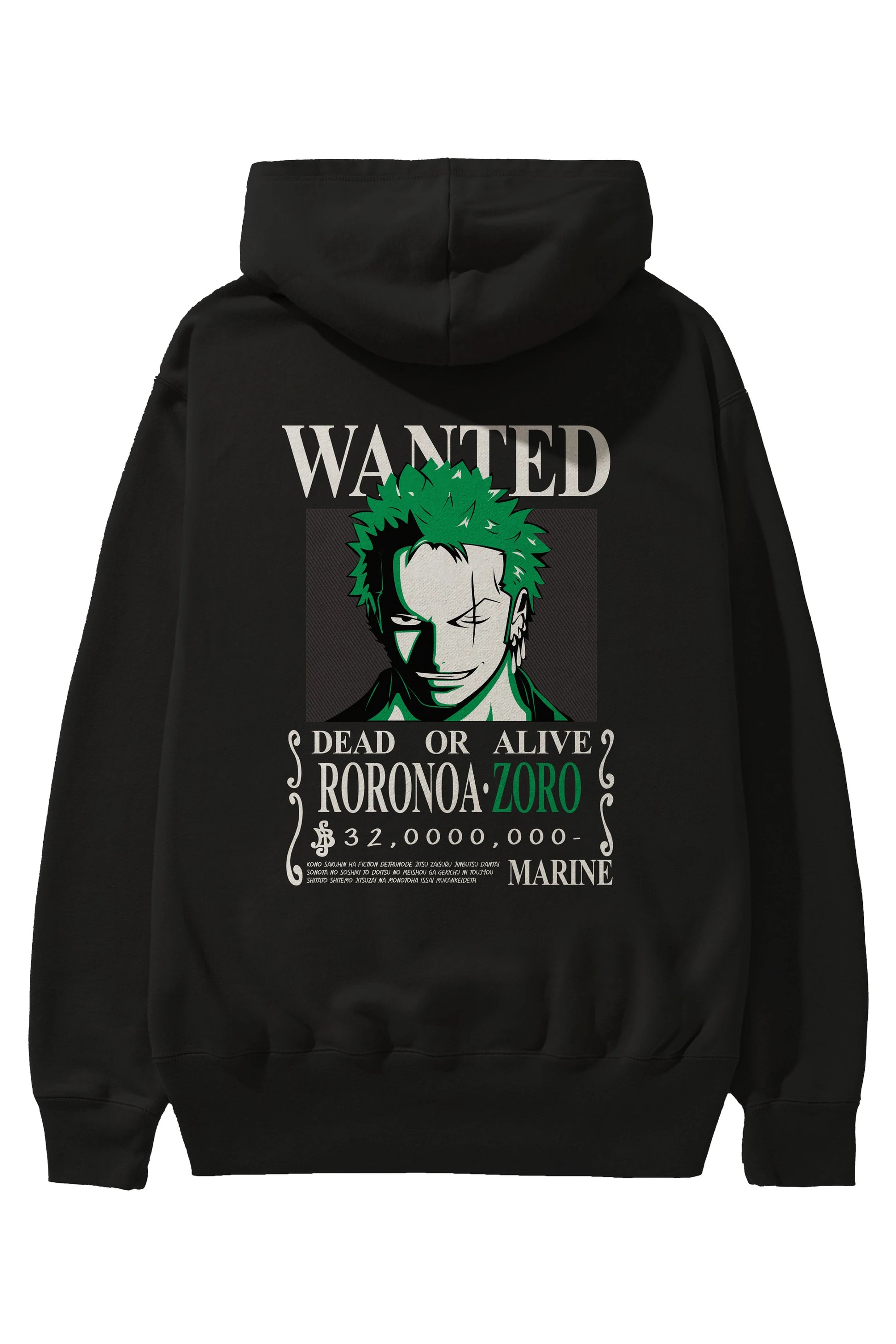 Roronoa Zoro Anime Arka Baskılı Hoodie Oversize Kapüşonlu Sweatshirt Erkek Kadın Unisex