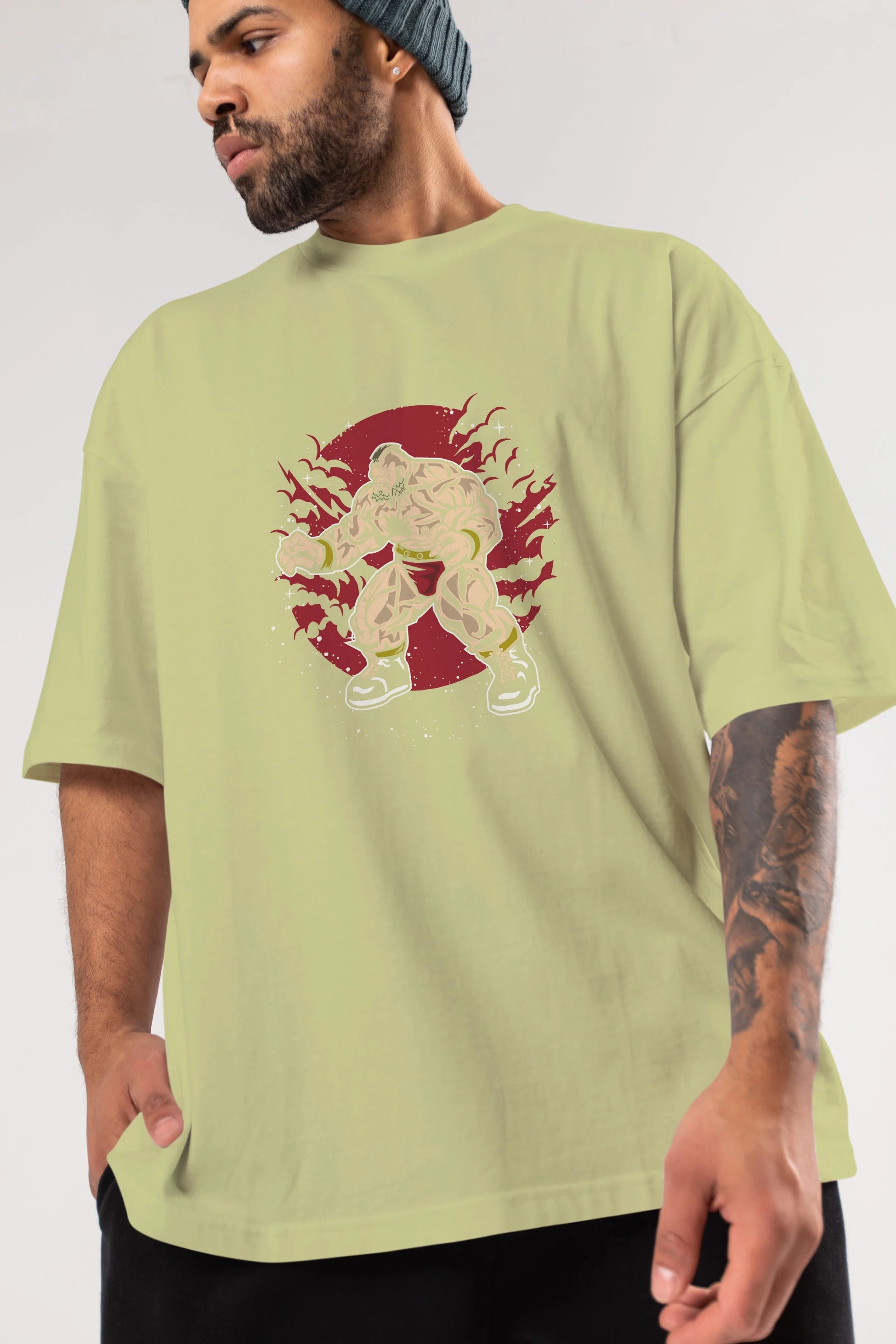 ZANGGIEF Ön Baskılı Oversize t-shirt Erkek Kadın Unisex %100 Pamuk tişort
