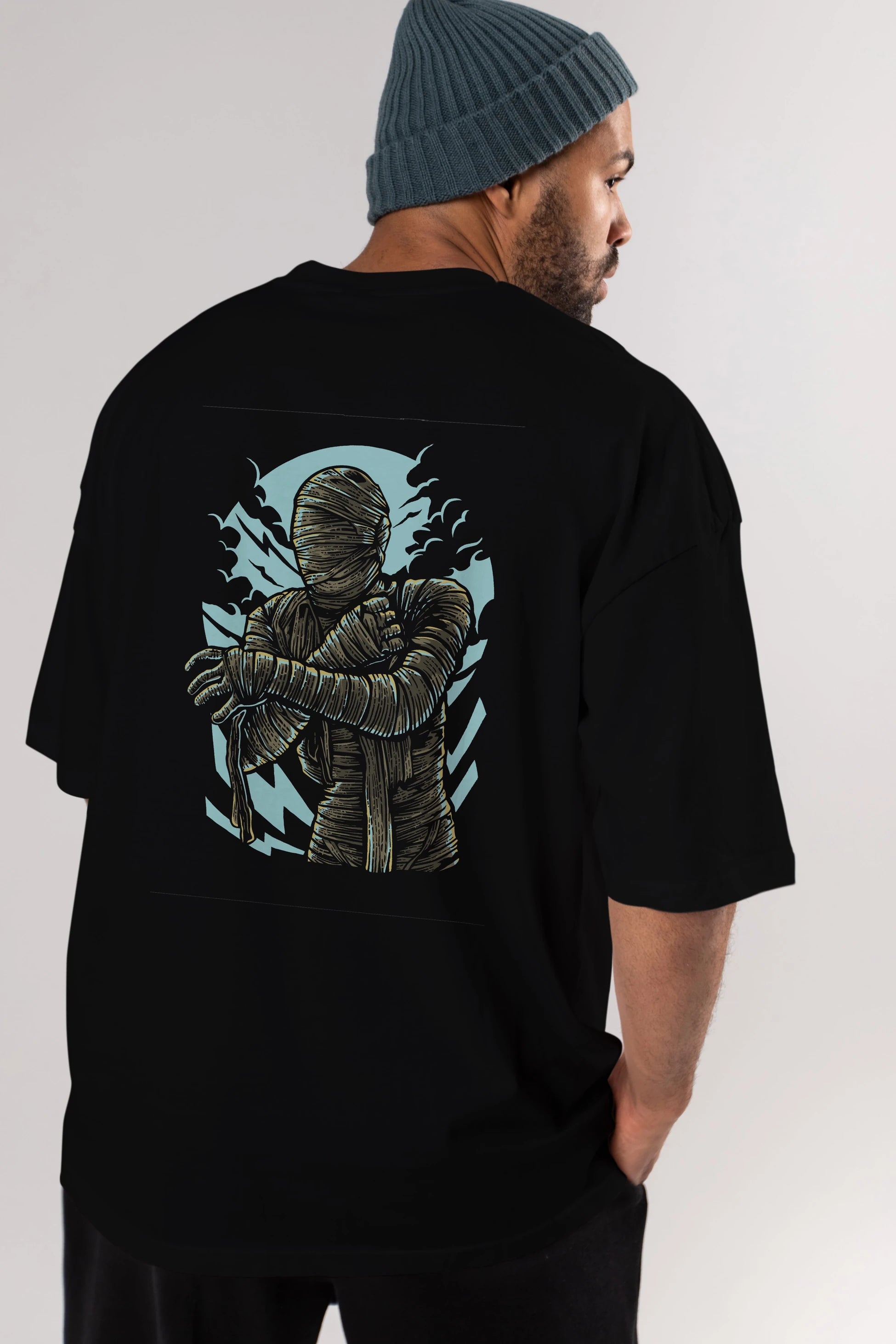 The Mummy Arka Baskılı Oversize t-shirt Erkek Kadın Unisex %100 Pamuk