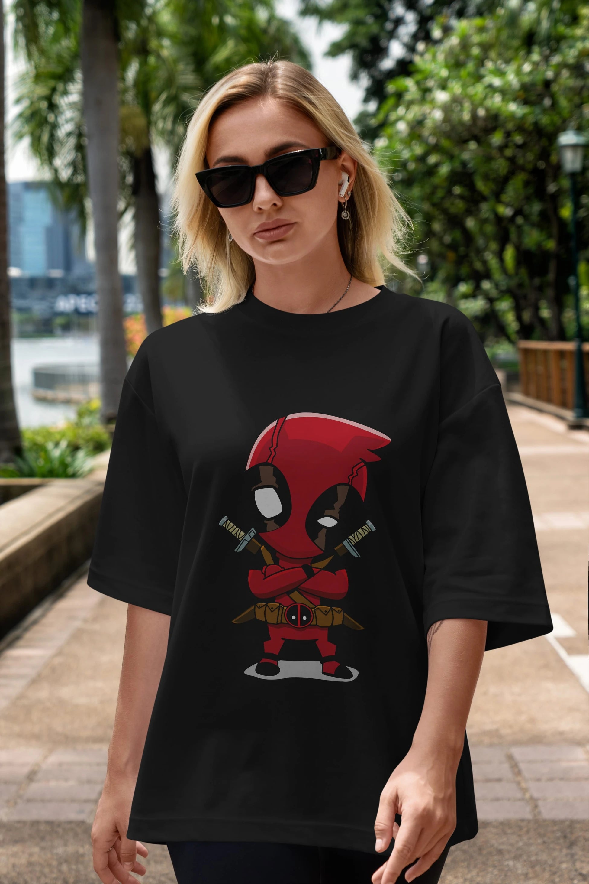 Deadpool (19) Ön Baskılı Oversize t-shirt Erkek Kadın Unisex %100 Pamuk Bisiklet Yaka tişort