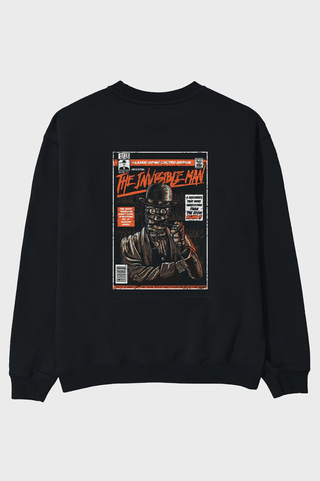 The Invisible Man Arka Baskılı Oversize Sweatshirt Erkek Kadın Unisex