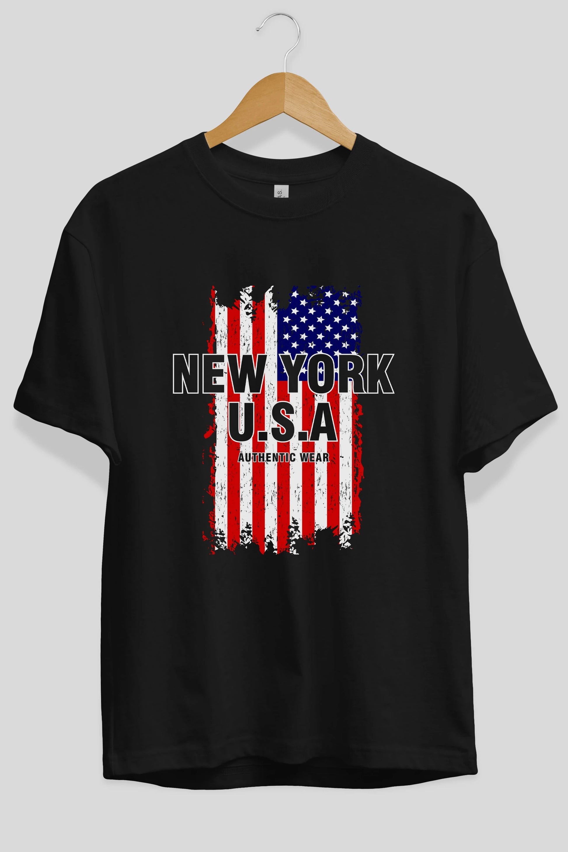 New York Usa Ön Baskılı Oversize t-shirt Erkek Kadın Unisex