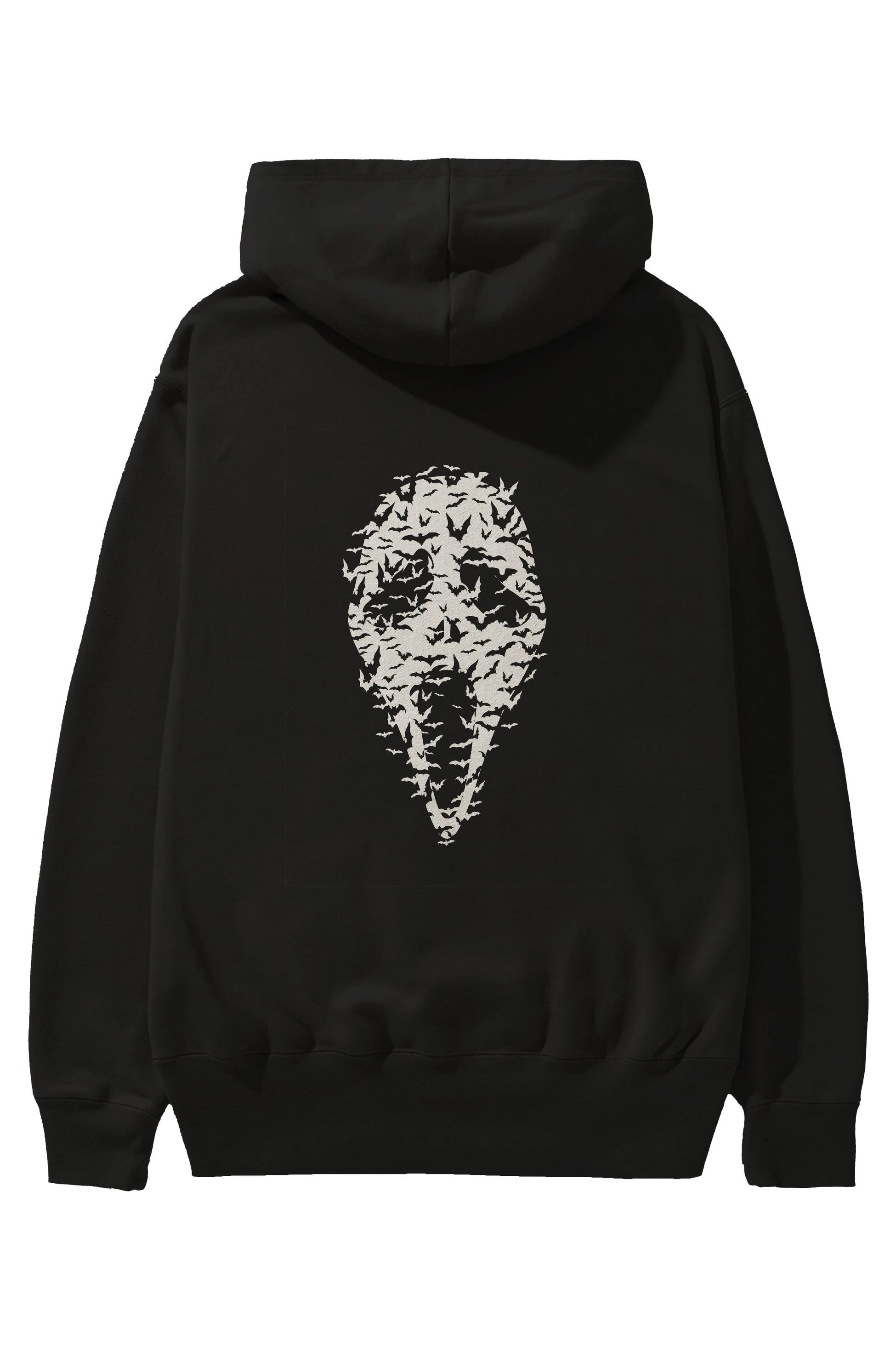 Ghost Face Bats Arka Baskılı Hoodie Oversize Kapüşonlu Sweatshirt Erkek Kadın Unisex