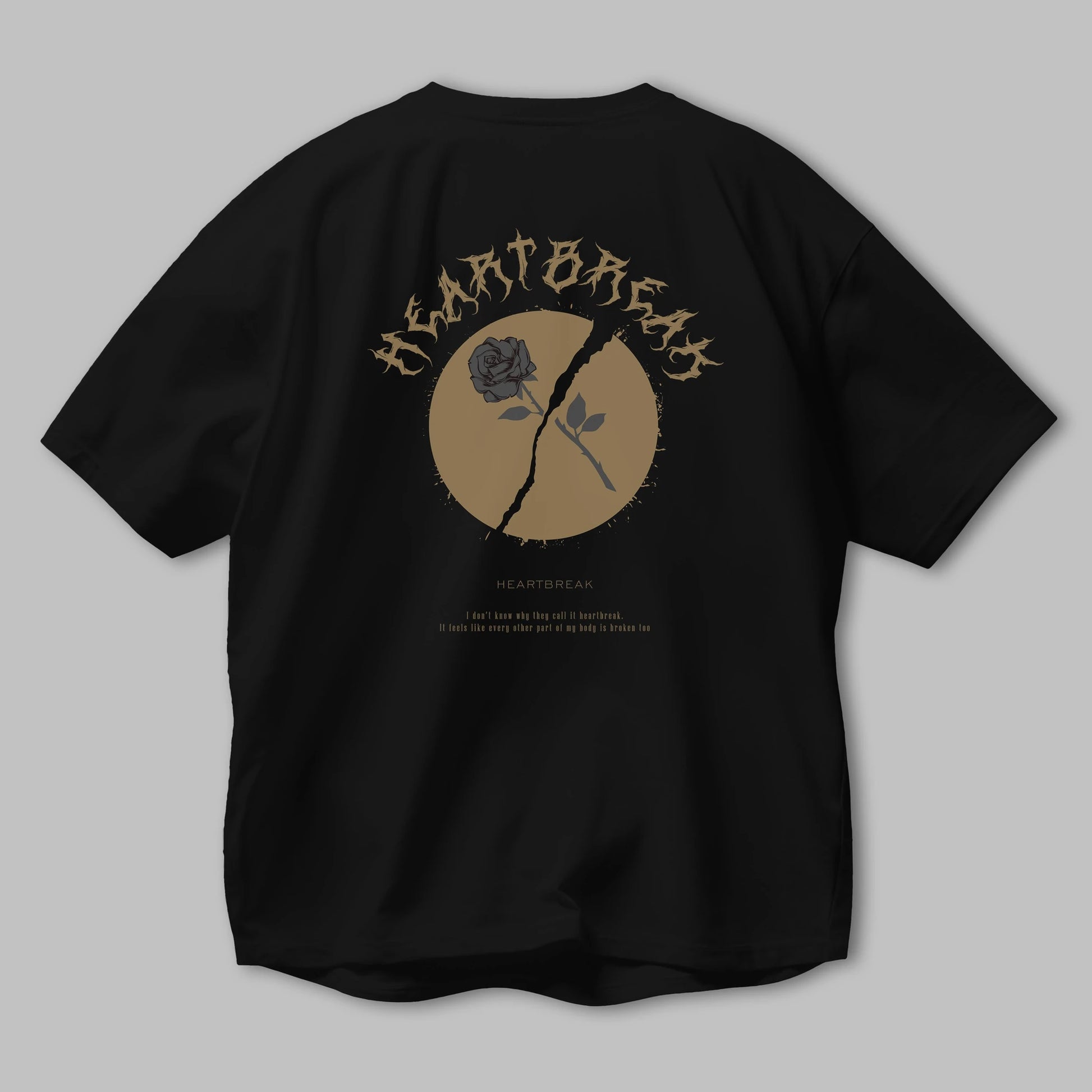 Heartbreak Arka Baskılı Oversize t-shirt Erkek Kadın Unisex