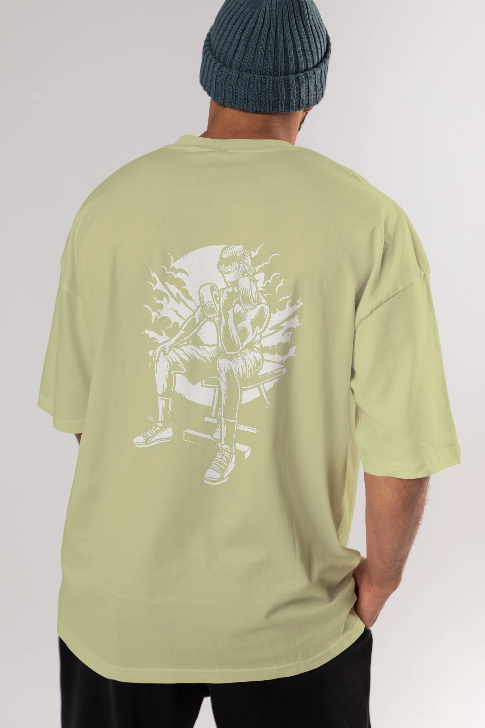 No Pain No Gain Arka Baskılı Oversize t-shirt Erkek Kadın Unisex %100 Pamuk