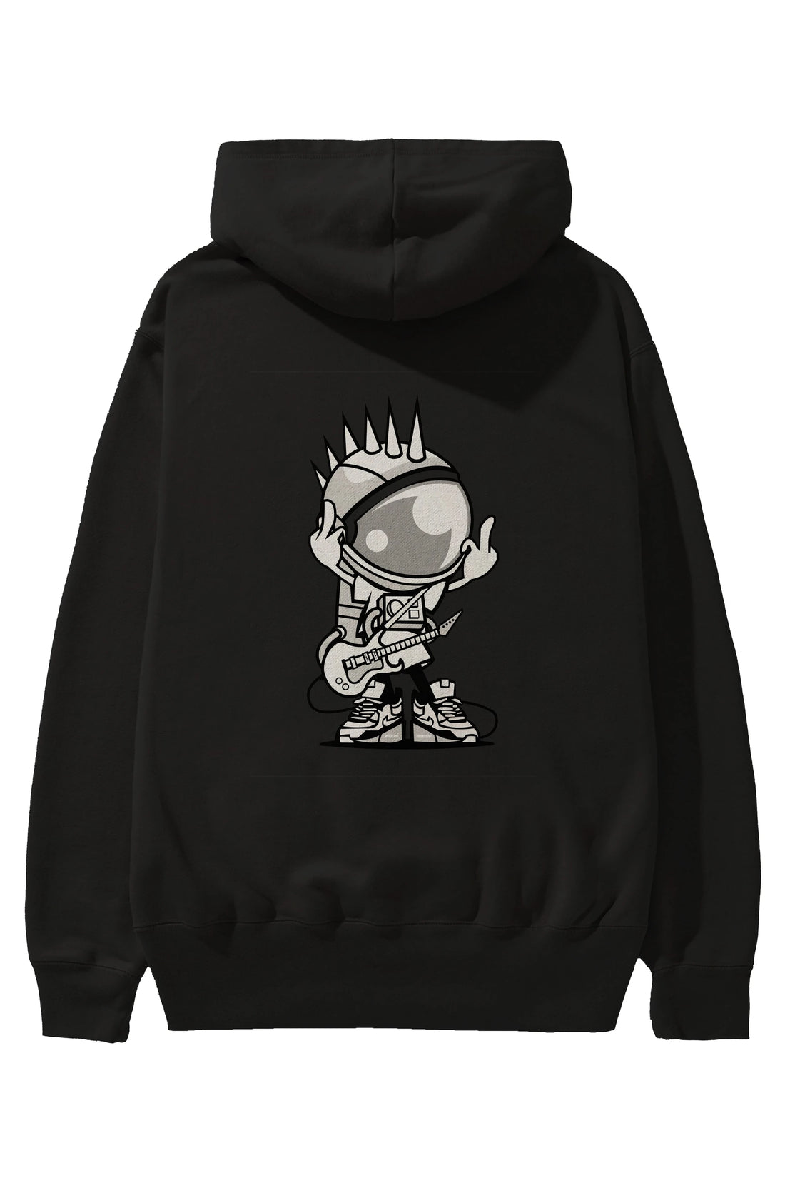 Astronaut Punk Rock Arka Baskılı Hoodie Oversize Kapüşonlu Sweatshirt Erkek Kadın Unisex