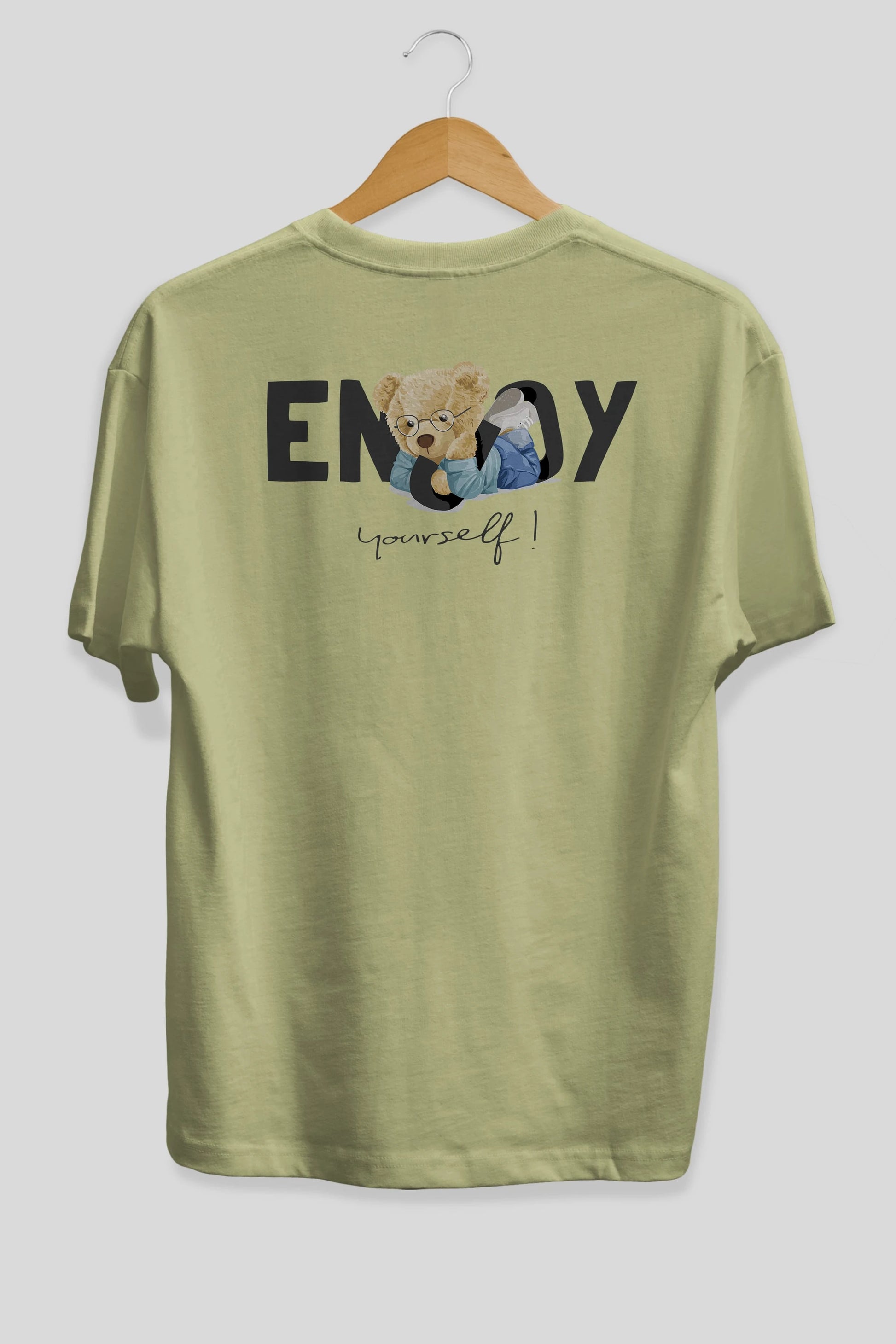Teddy Bear Yourself Arka Baskılı Oversize t-shirt Erkek Kadın Unisex %100 Pamuk