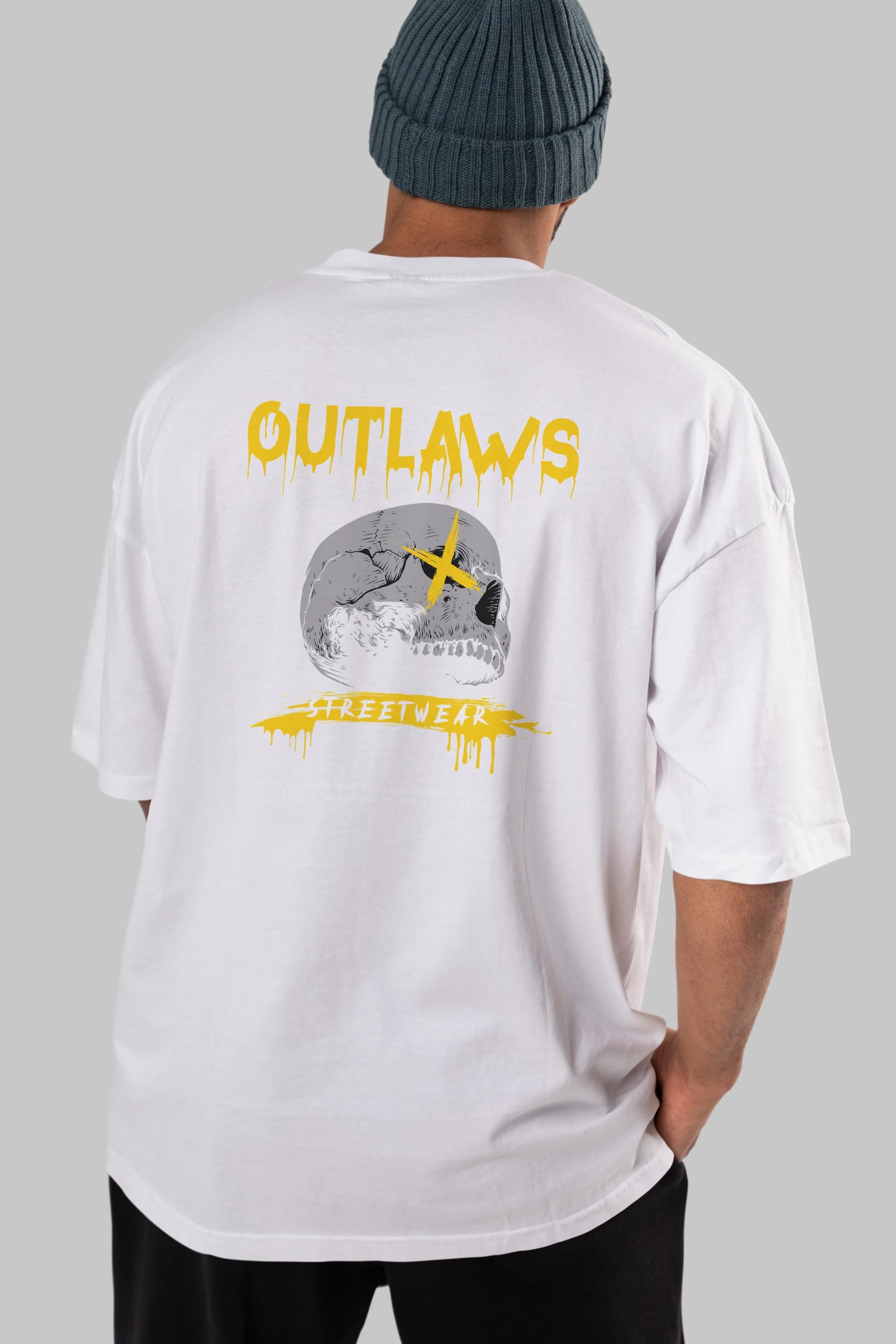 Outlaws Streetwear Arka Baskılı Oversize t-shirt Erkek Kadın Unisex