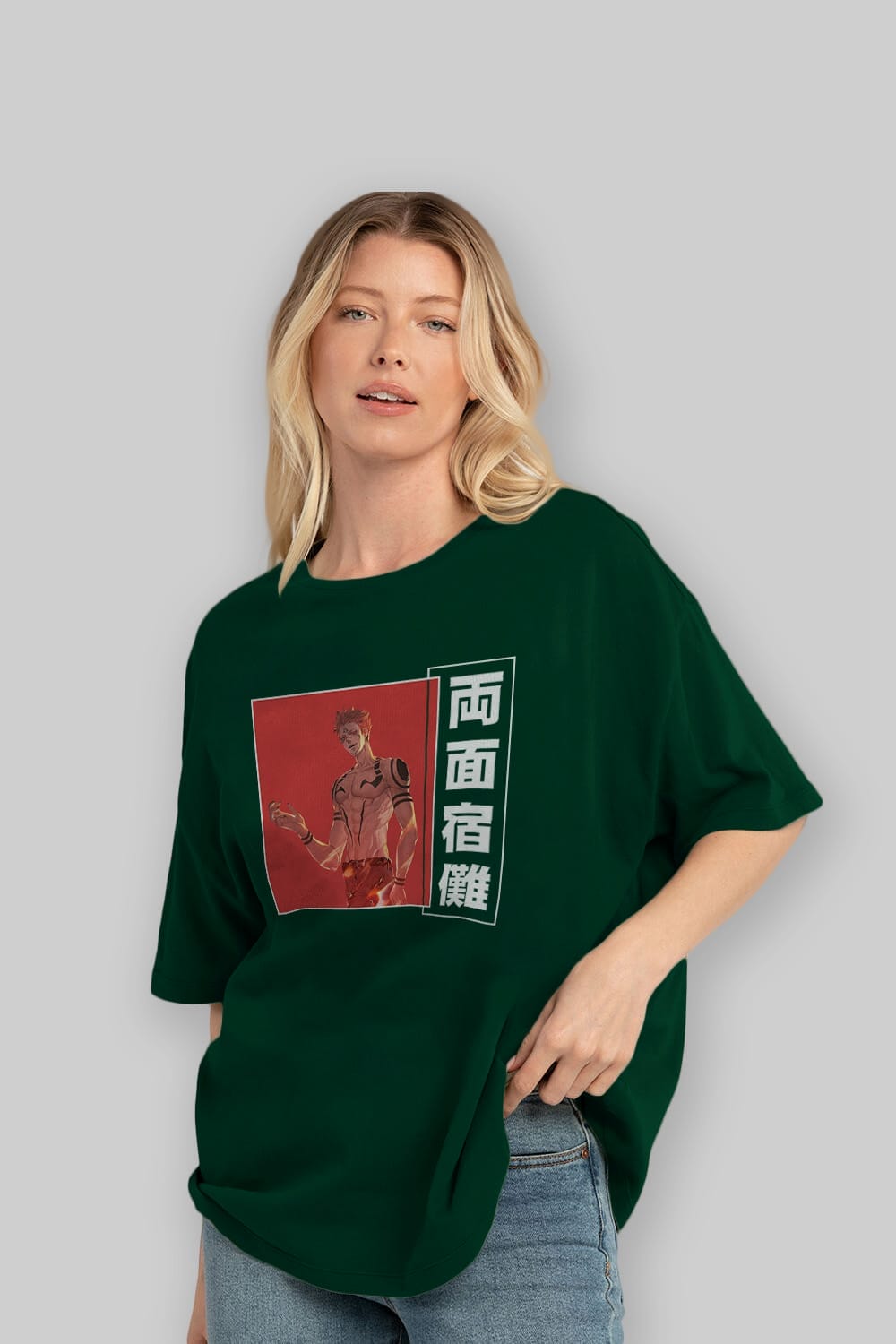 Sukuna Ryoumen 3 Anime Ön Baskılı Oversize t-shirt %100 pamuk Erkek Kadın Unisex