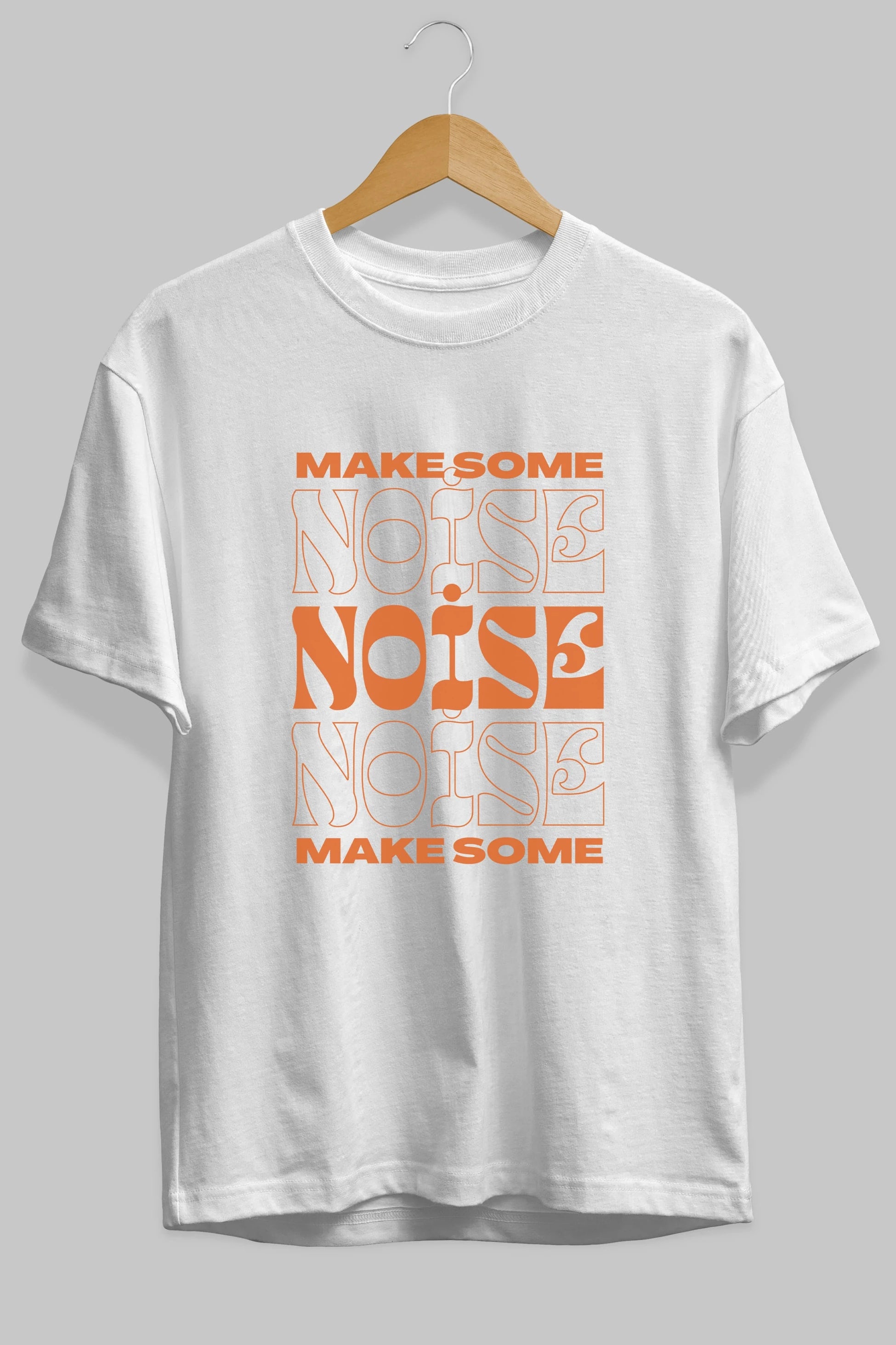 Make Some Noise Yazılı 2 Ön Baskılı Oversize t-shirt Erkek Kadın Unisex