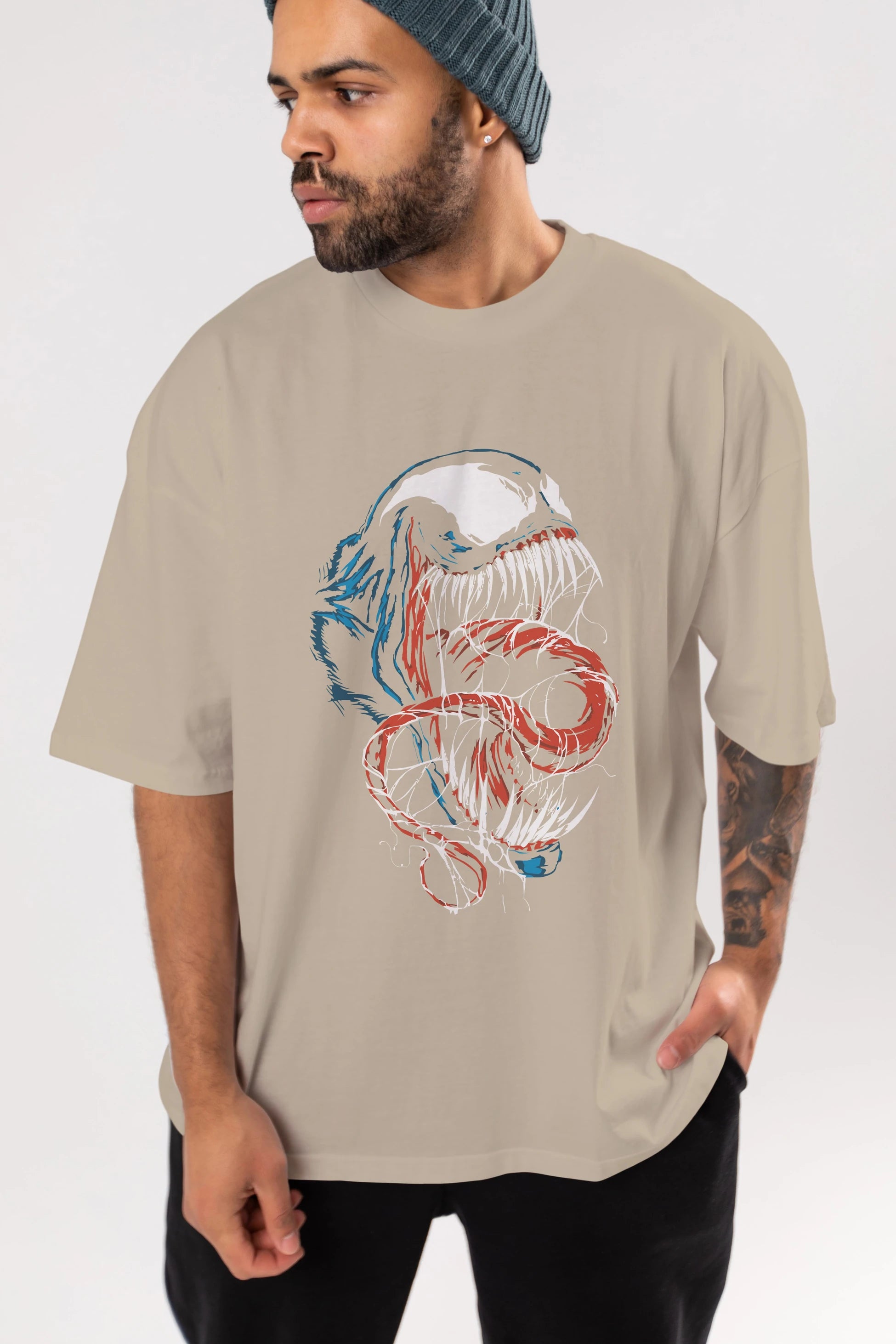 Venom (10) Ön Baskılı Oversize t-shirt Erkek Kadın Unisex %100 Pamuk Bisiklet Yaka tişort