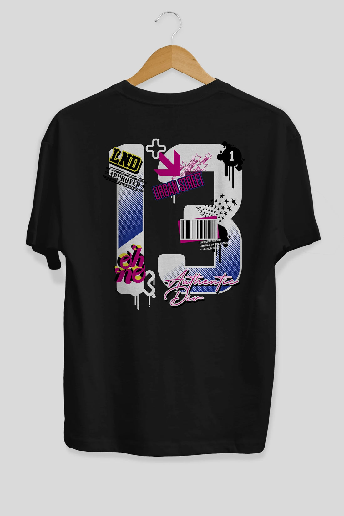 Urban Street 13 Arka Baskılı Oversize t-shirt Erkek Kadın Unisex