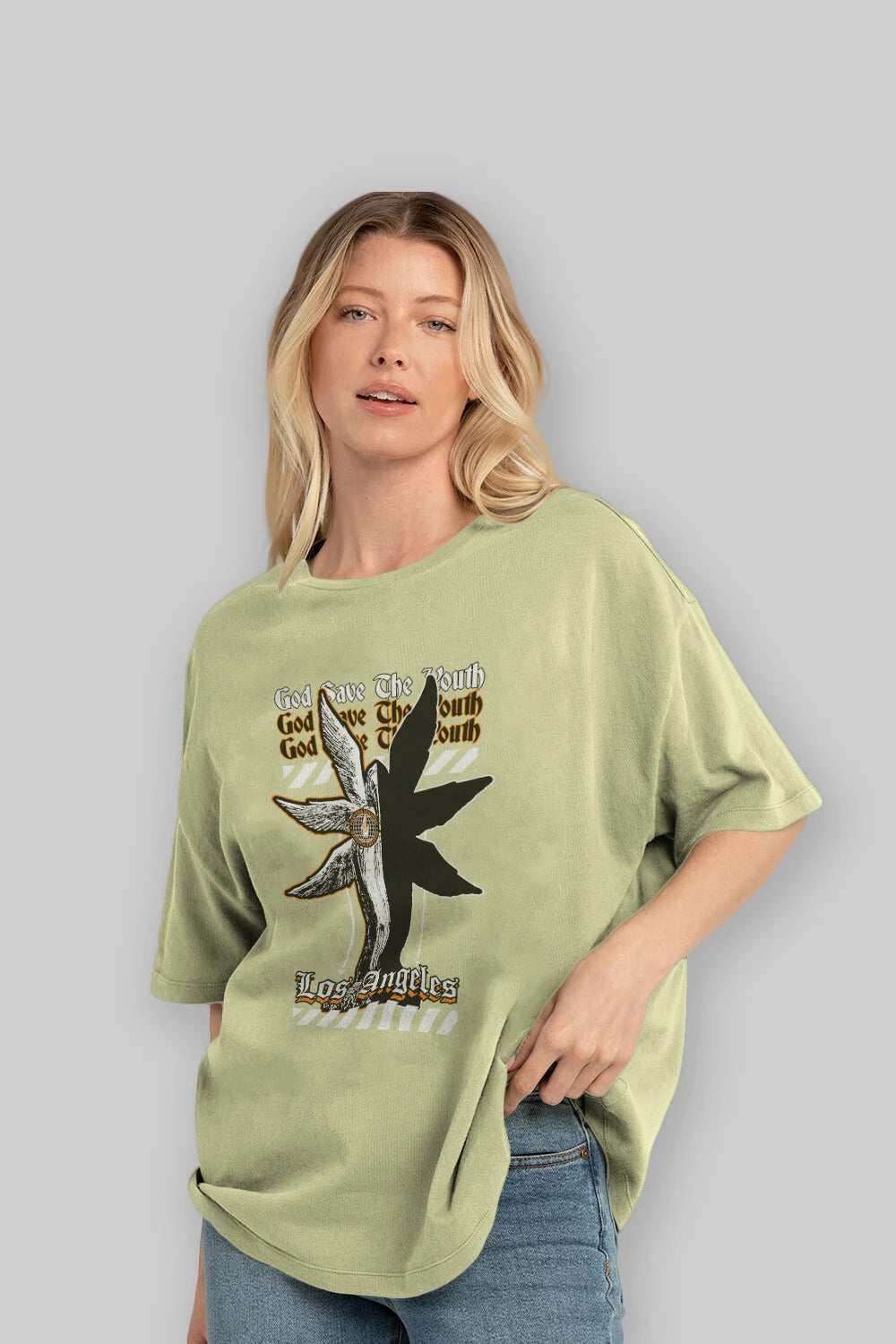 God Save The Youth Ön Baskılı Oversize t-shirt Erkek Kadın Unisex