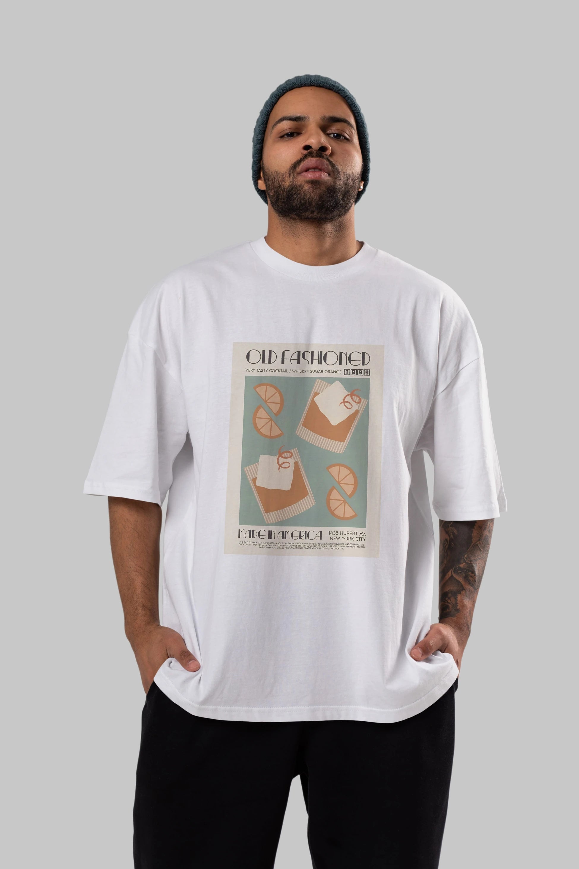 Old Fashioned 2 Ön Baskılı Oversize t-shirt Erkek Kadın Unisex %100 Pamuk Bisiklet Yaka tişort