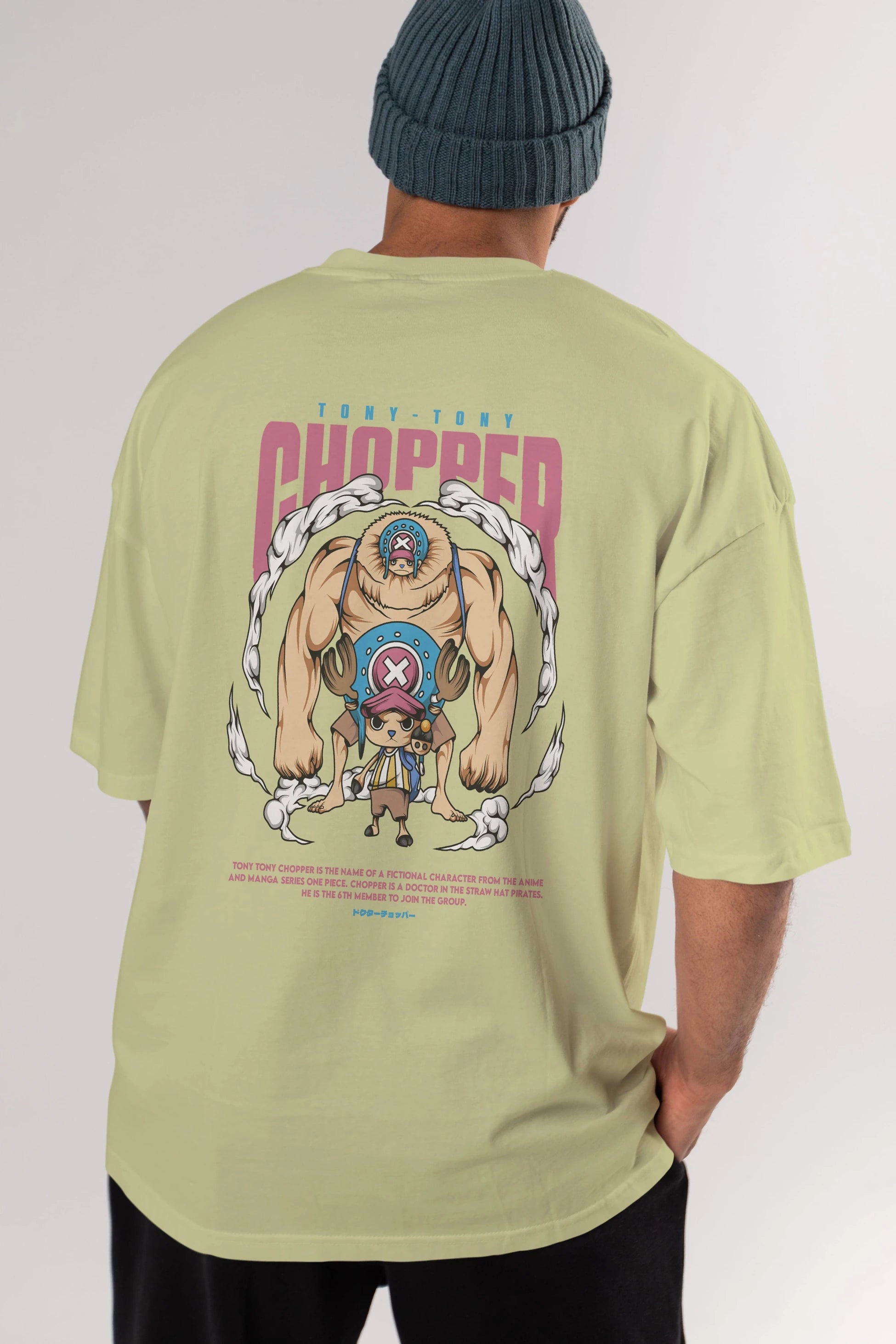 Tony Tony Chopper Anime Arka Baskılı Oversize t-shirt Erkek Kadın Unisex