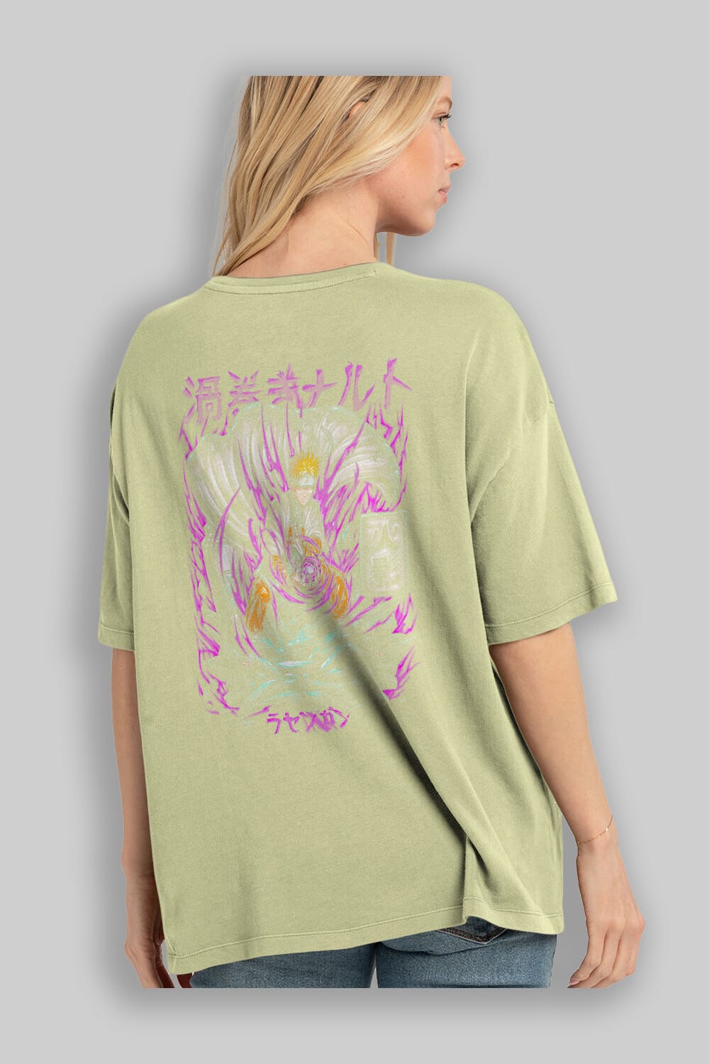 NARUTO Anime Arka Baskılı Oversize t-shirt Erkek Kadın Unisex