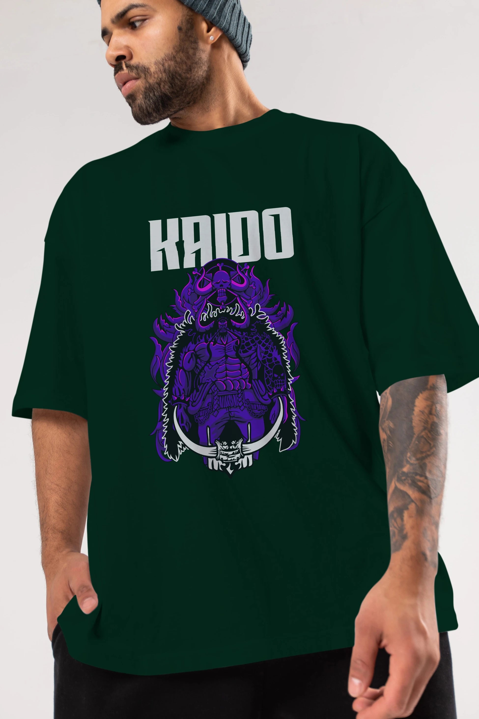 Kaido Anime Ön Baskılı Oversize t-shirt Erkek Kadın Unisex