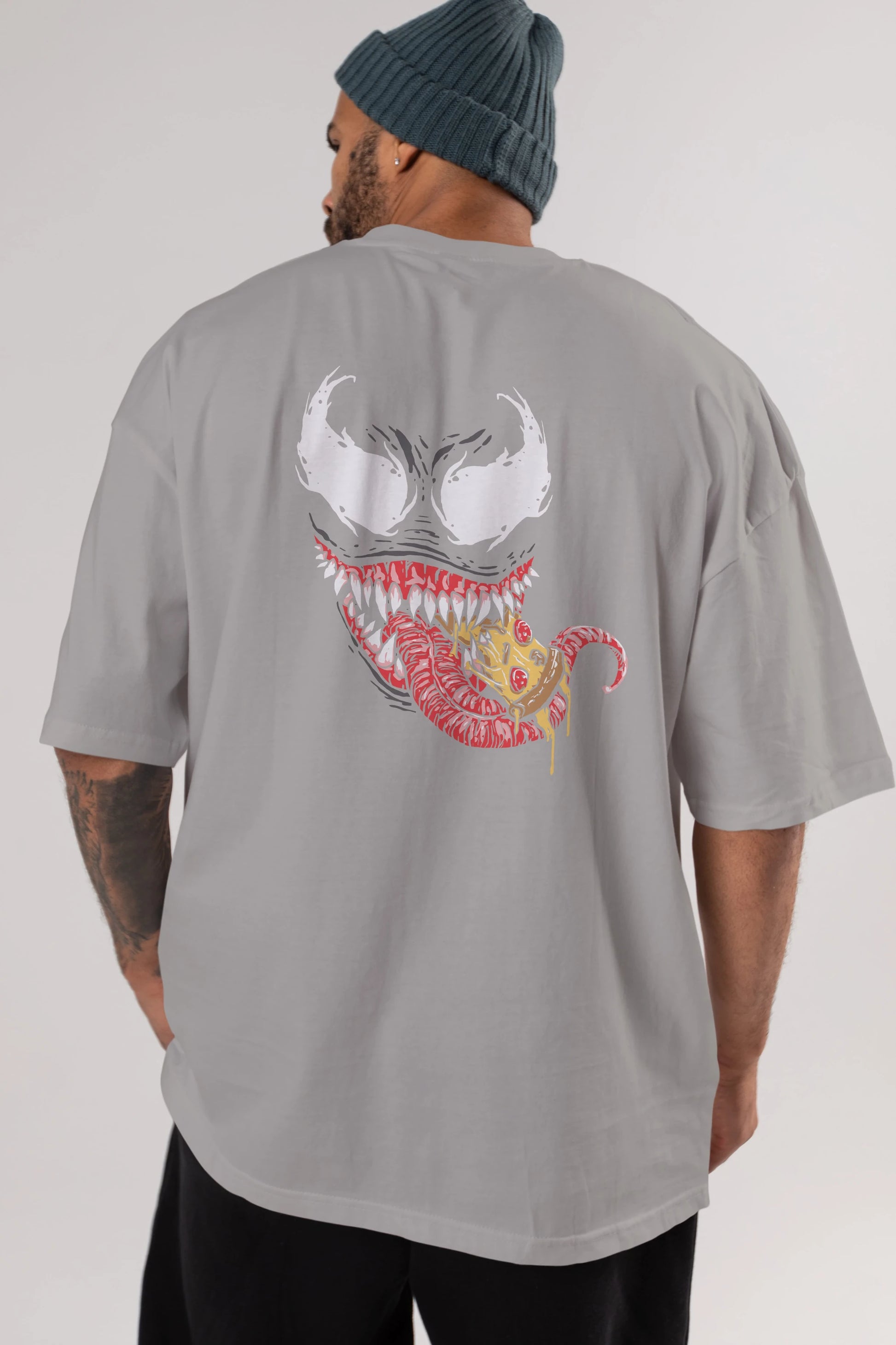 Venom (1) Arka Baskılı Oversize t-shirt Erkek Kadın Unisex %100 Pamuk Bisiklet Yaka tişort