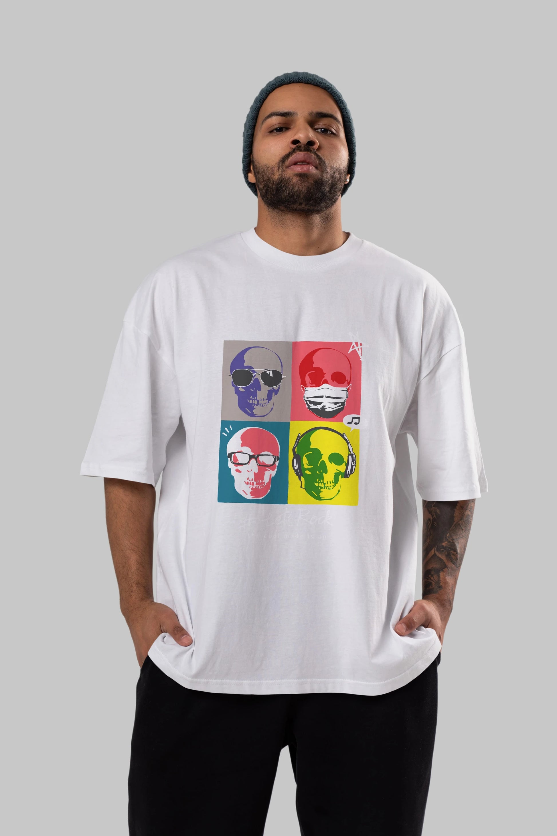 Lets Rock Ön Baskılı Oversize t-shirt Erkek Kadın Unisex